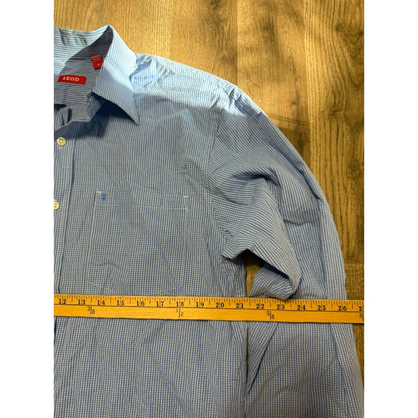 Izod IZOD Shirt Mens Medium Blue Striped Long Sleeve Button Up Collared Size US M / EU 48-50 / 2 - 6 Thumbnail