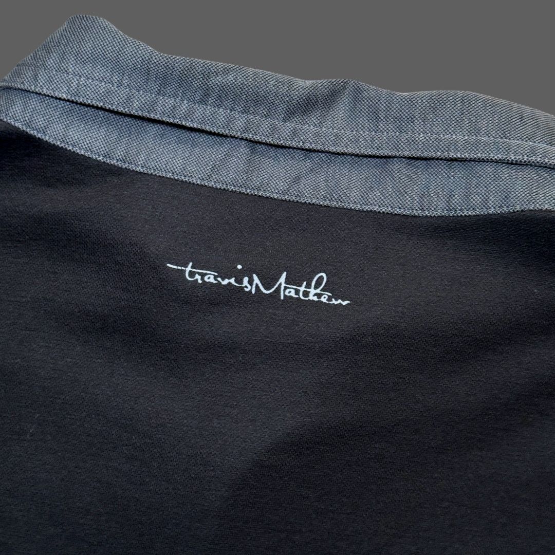 TravisMathew Travis Mathew Mens Black Gray Knit Polo Shirt Size Large Size US L / EU 52-54 / 3 - 8 Thumbnail