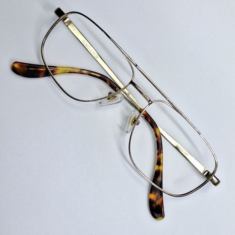 Other 1990s DUNO J-3132 Gold Double Bridge Aviator Eyeglasses Size ONE SIZE - 1 Thumbnail