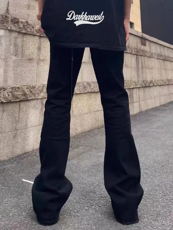 Japanese Brand VIBE High Street Black Micro Flare Jeans Size US 30 / EU 46 - 2 Thumbnail