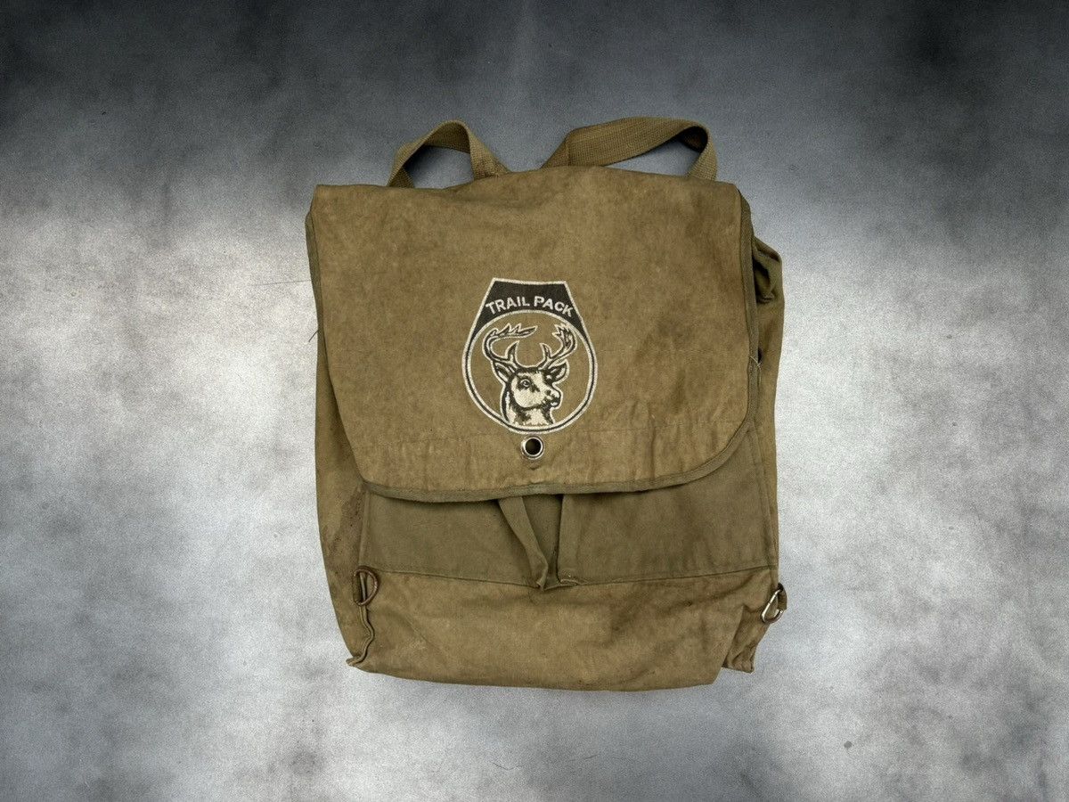 Vintage True Vintage Canvas Bag Trail Pack Boy Scout Army Backpack Size ONE SIZE - 9 Thumbnail