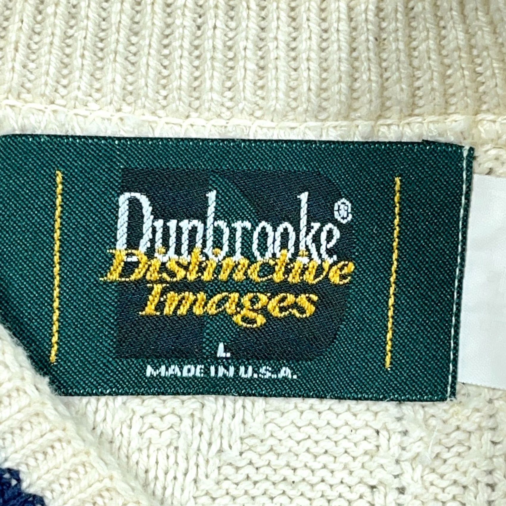 Dunbrooke Vintage Dunbrooke Sweater Shirt Men L White 90s Logo Classic Preppy Knit Pullover Crewneck Cotton Rib All Seasons Casual Mens Size US L / EU 52-54 / 3 - 3 Thumbnail