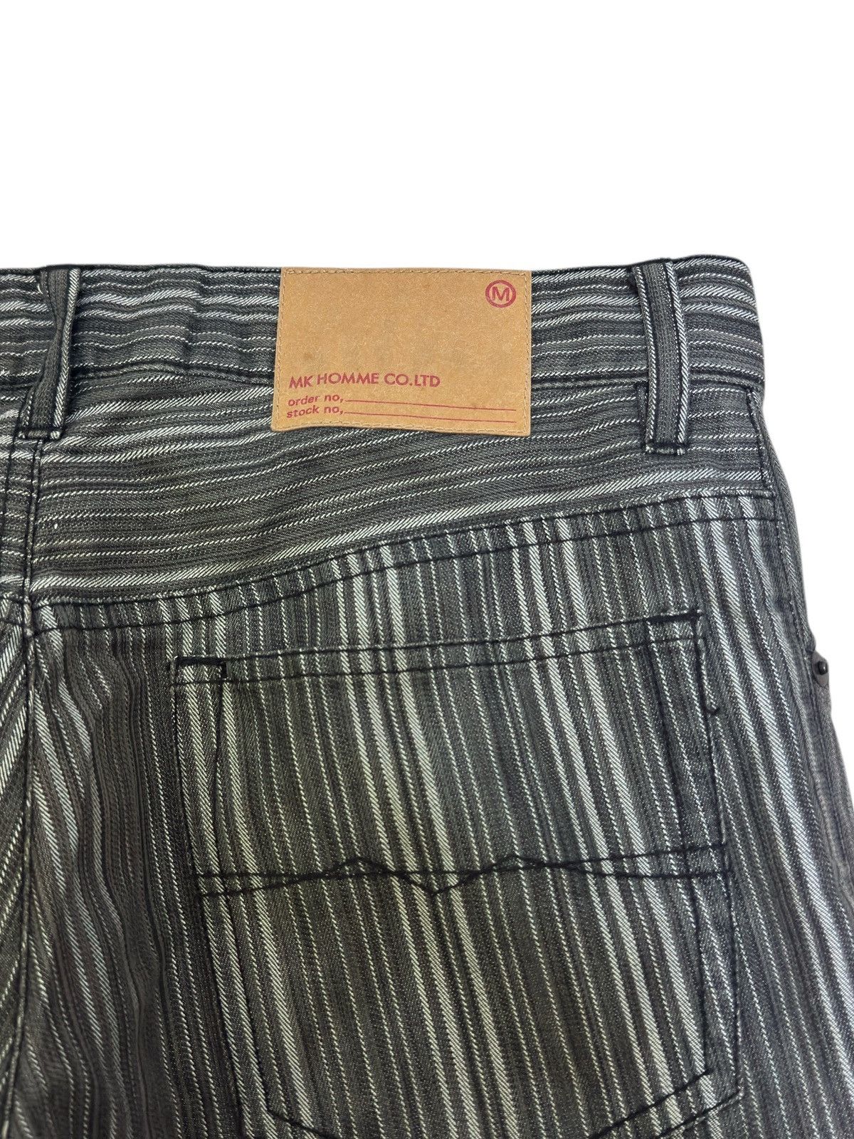 Japanese Brand Mk Homme Grey Striped Jeans Slight Flare Vintage Fit Size US 28 / EU 44 - 12 Thumbnail