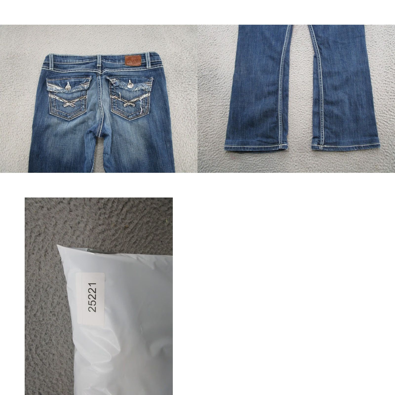 Vintage Buckle BKE Jeans Bootcut 31 Womens Blue Stretch Denim Flap Pocket Y2K Read Tag Size 31x31.5 Size 24" / US 00 / IT 34 - 10 Thumbnail