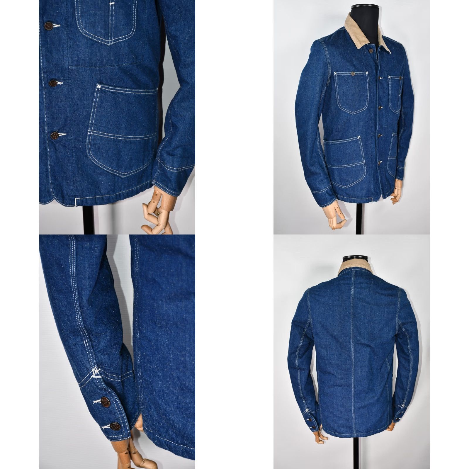 Lee LEE 101 FIRST JACKET CHORE Jacket M Blue Denim 100% Cotton Lined Vintage No N/A Men Jacket Size US M / EU 48-50 / 2 - 8 Thumbnail