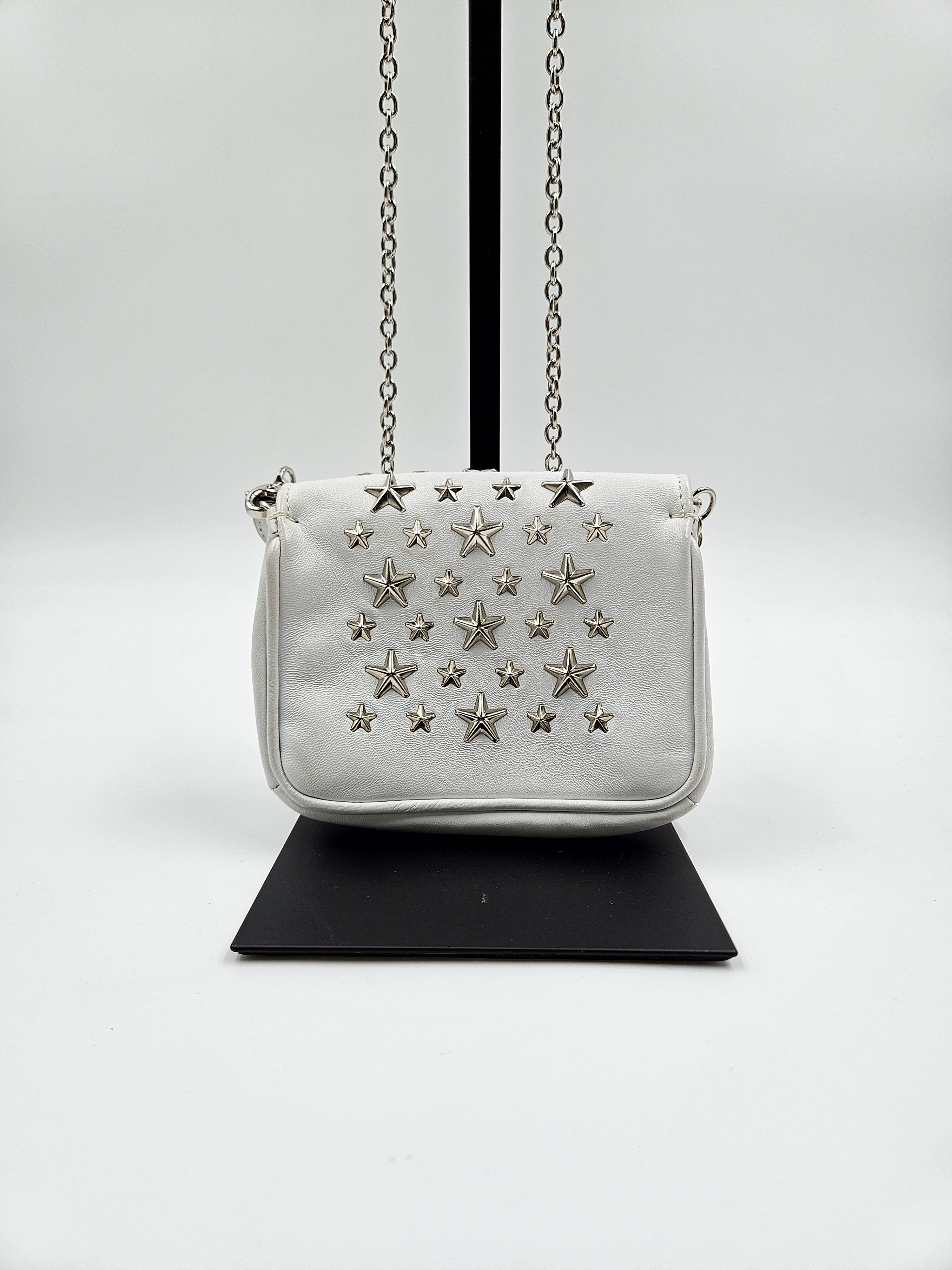 Jimmy Choo White Leather Small Star Studded Crossbody Bag Size ONE SIZE - 2 Thumbnail