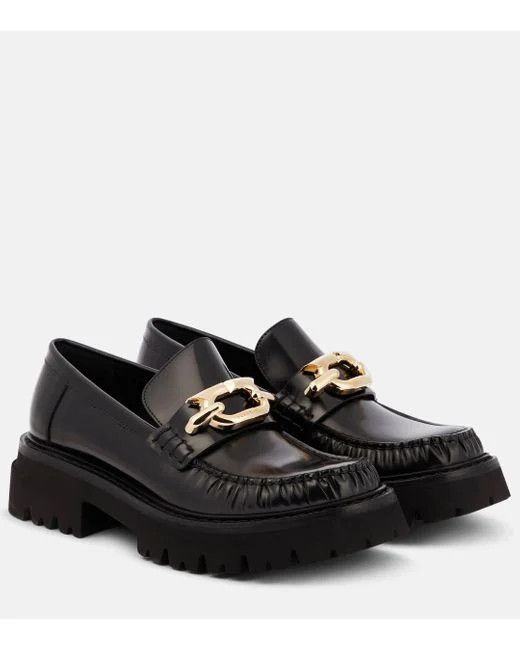 o1s1rm0724 Ingrid Leather Loafers in Black