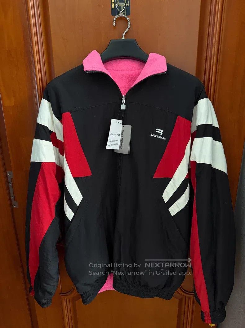 Balenciaga Balenciaga Black and Red Color Block Jacket with Pink Flee Size US L / EU 52-54 / 3 - 1 Thumbnail