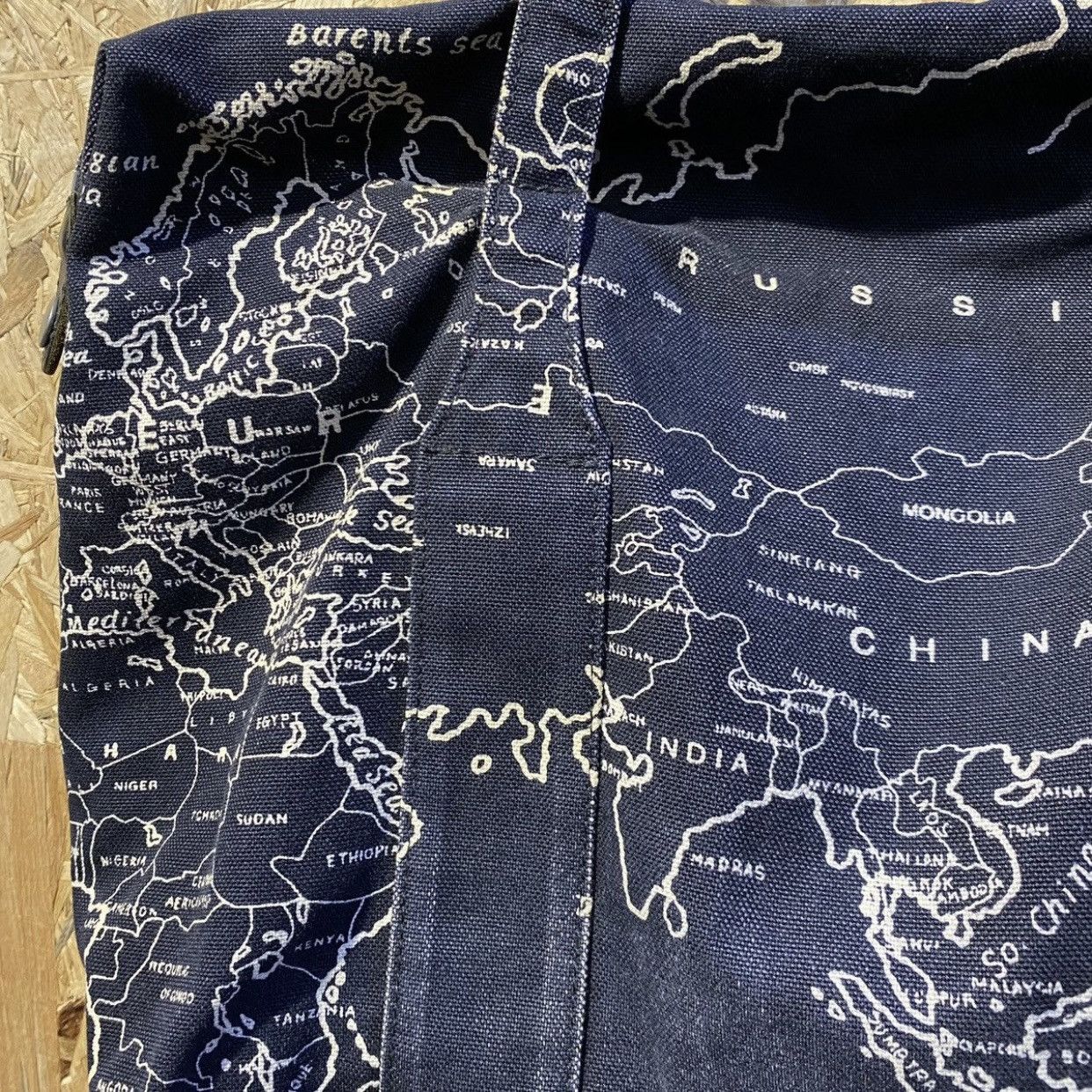 Japanese Brand Japanese Brand Judgemek Men's Denim Tote Bag World Map Size ONE SIZE - 3 Thumbnail