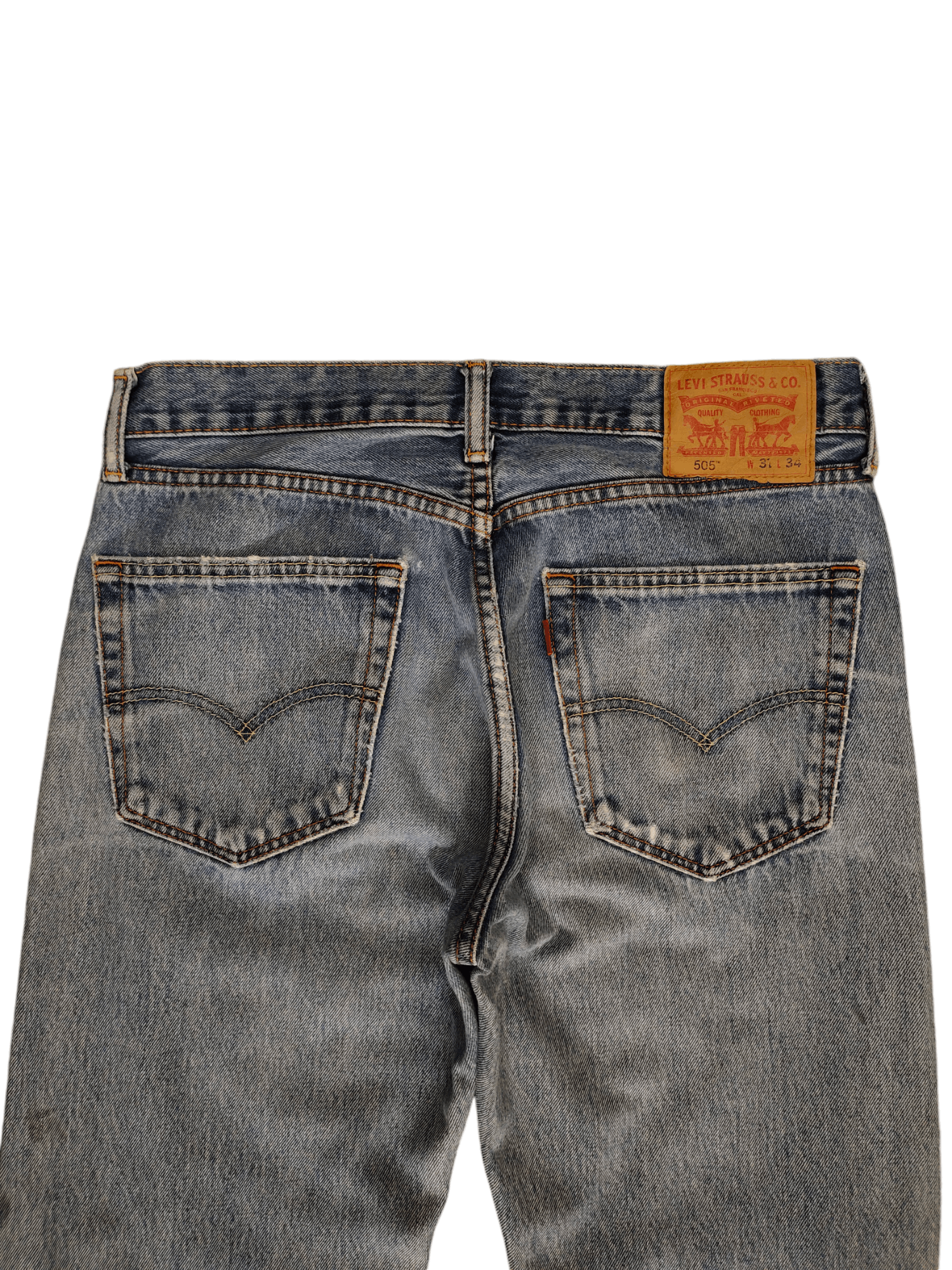 Levi's Vintage Clothing Vintage Y2k Levis 505 Distress Destroy Knee Sand Wash Jeans Size US 31 - 12 Thumbnail