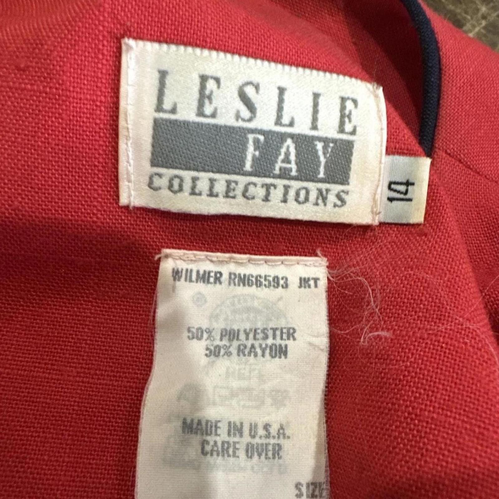 Other Red Leslie Fay vintage 80s short sleeve blouse Size M / US 6-8 / IT 42-44 - 4 Thumbnail