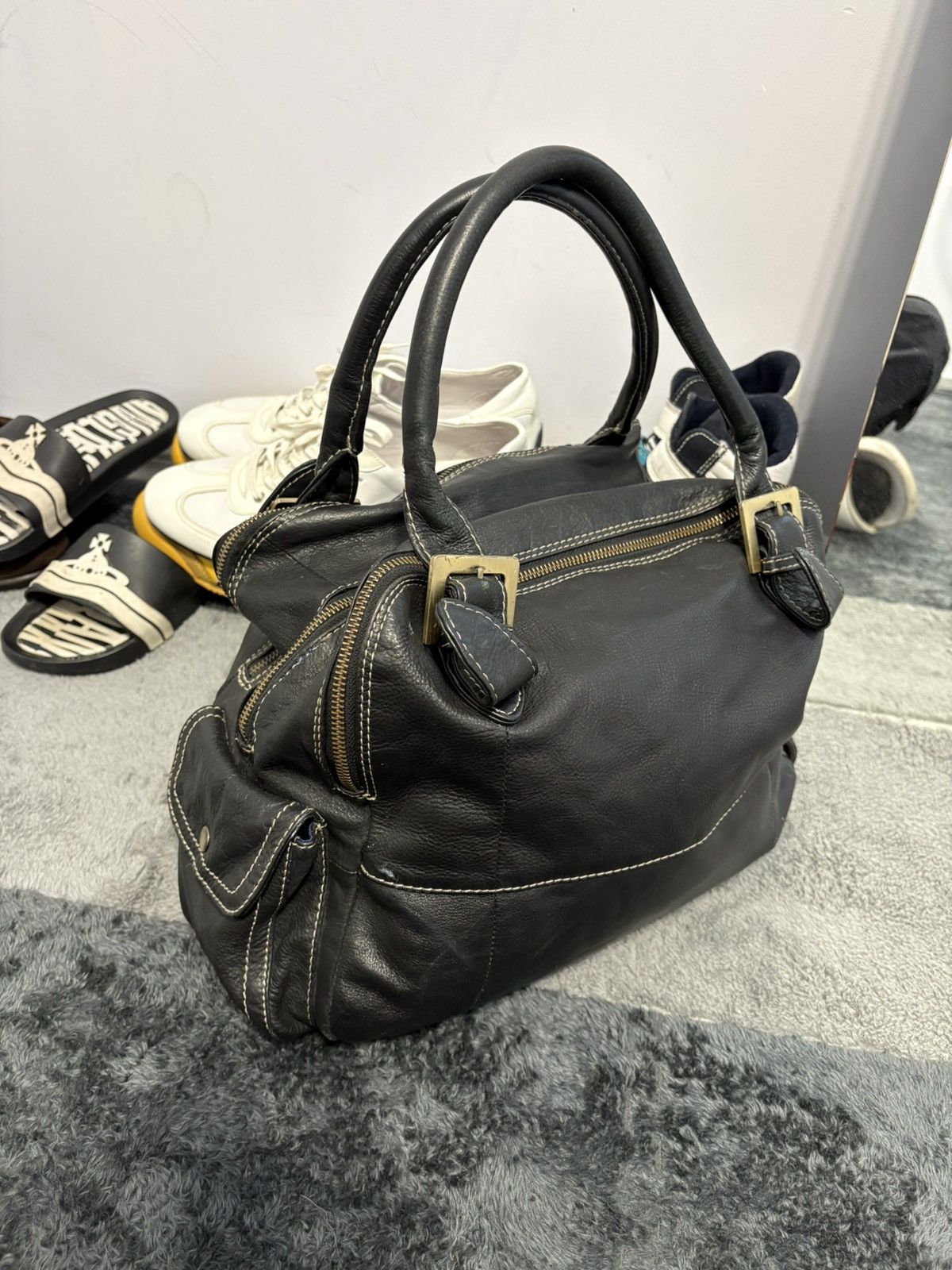 Juicy Couture Vintage Real Leather Balenciaga Style Y2K Bag Size ONE SIZE - 3 Thumbnail