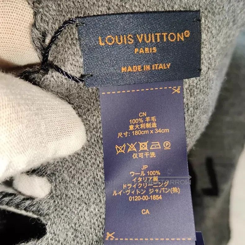 Louis Vuitton Louis Vuitton Black and Grey Silk Reversible Printed Lette Size ONE SIZE - 2 Thumbnail