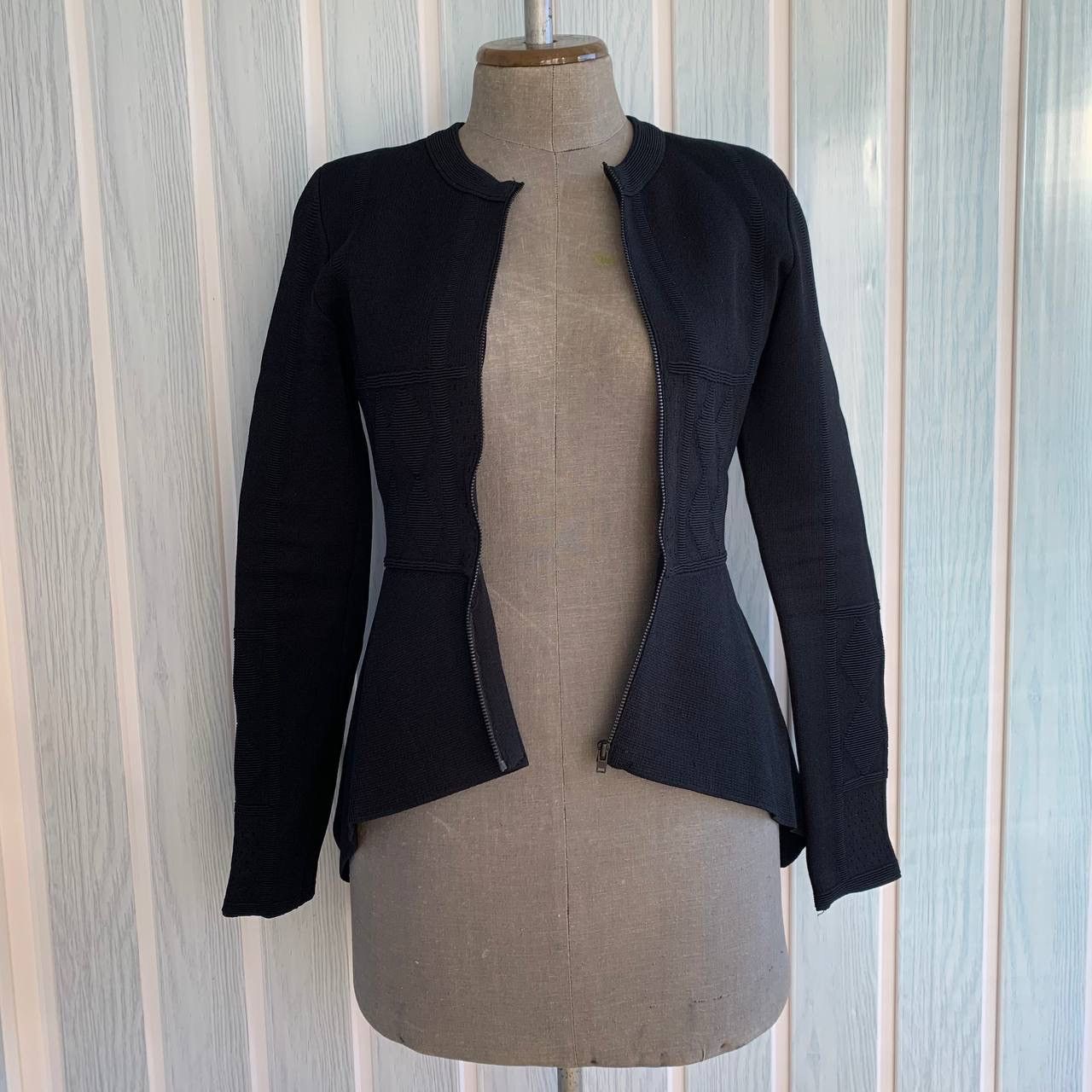 Designer × Scanlan Theodore Scanlan Theodore Black Crepe Knit Viscose & Polyamide Jacket Size S / US 4 / IT 40 - 2 Thumbnail