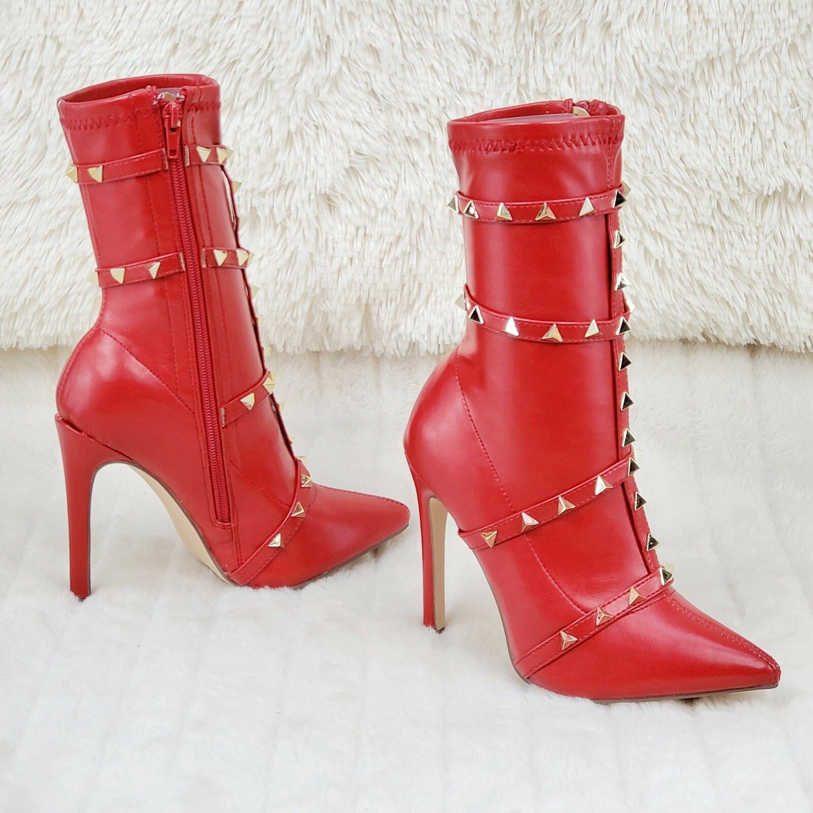 Other Mark Pyramid Stud Strap High Heel Pointy Toe Stretch Ankle B Size US 9 / IT 39 - 5 Thumbnail