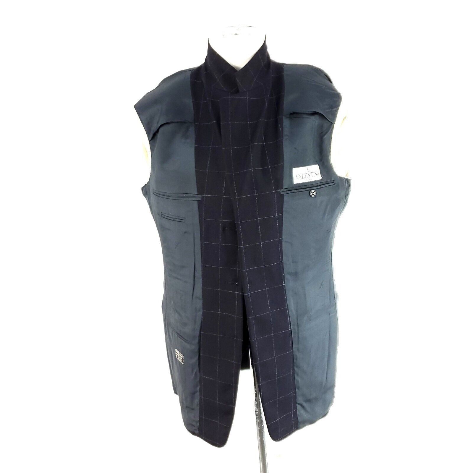 Valentino Valentino Flannel Wool Cashmere 3 Button Sport Coat W/ Vest Size 42L - 9 Thumbnail