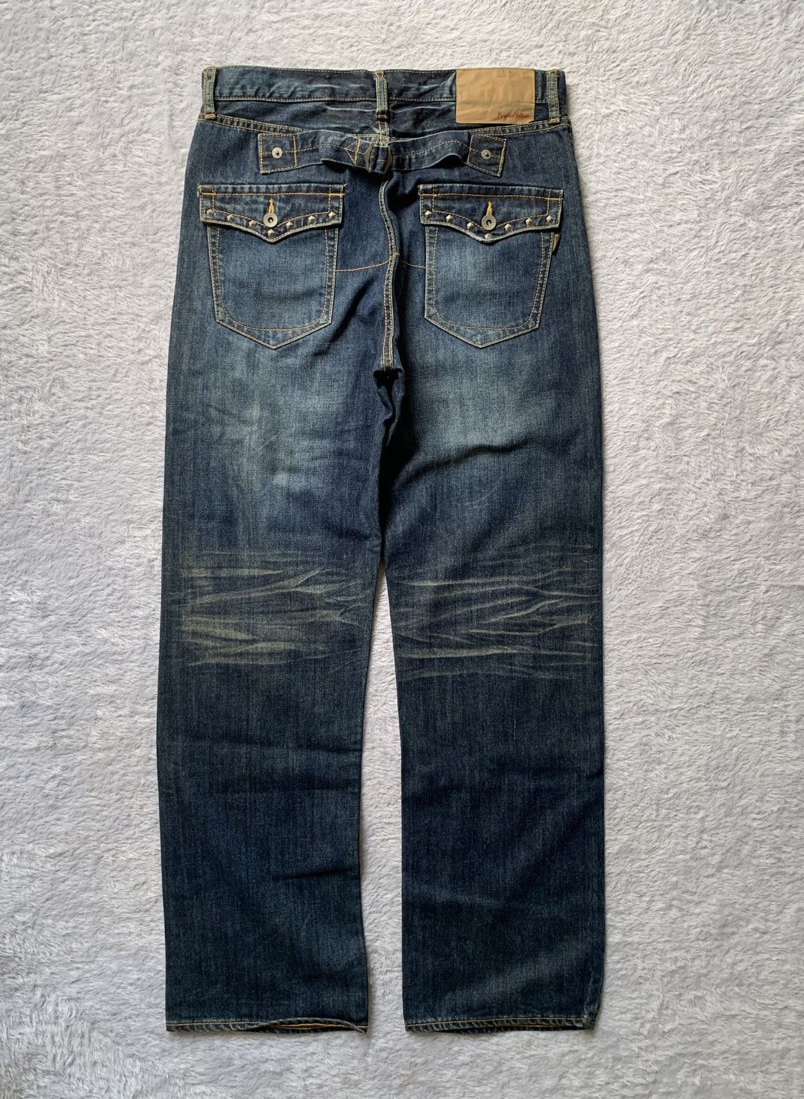 If Six Was Nine purple and yellow distressed double knee buckle back studded Size US 32 / EU 48 - 6 Thumbnail