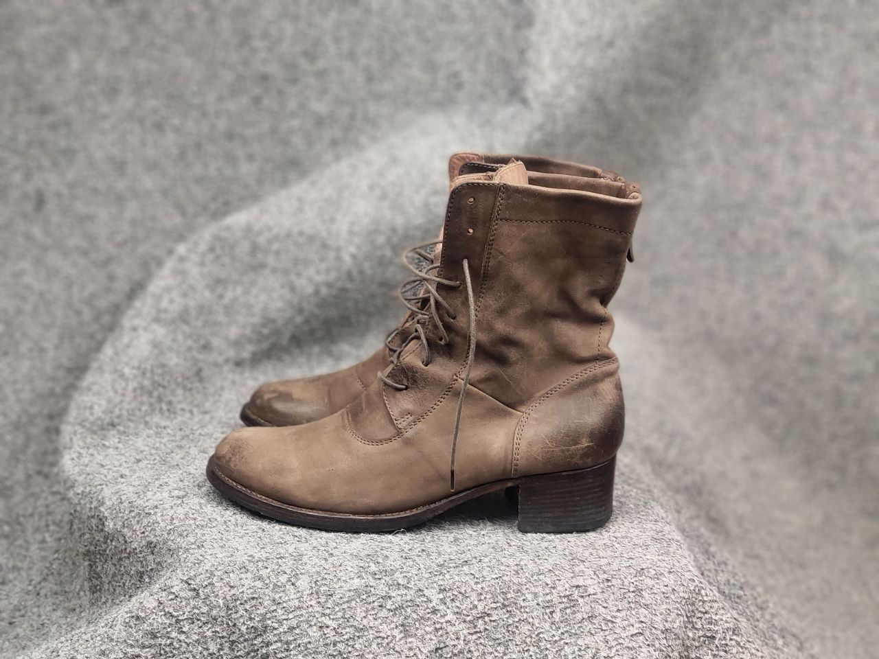 Pantanetti Pantanetti Design Brown Faded Leather Lace Up Ankle Boots Size US 10 / IT 40 - 10 Thumbnail