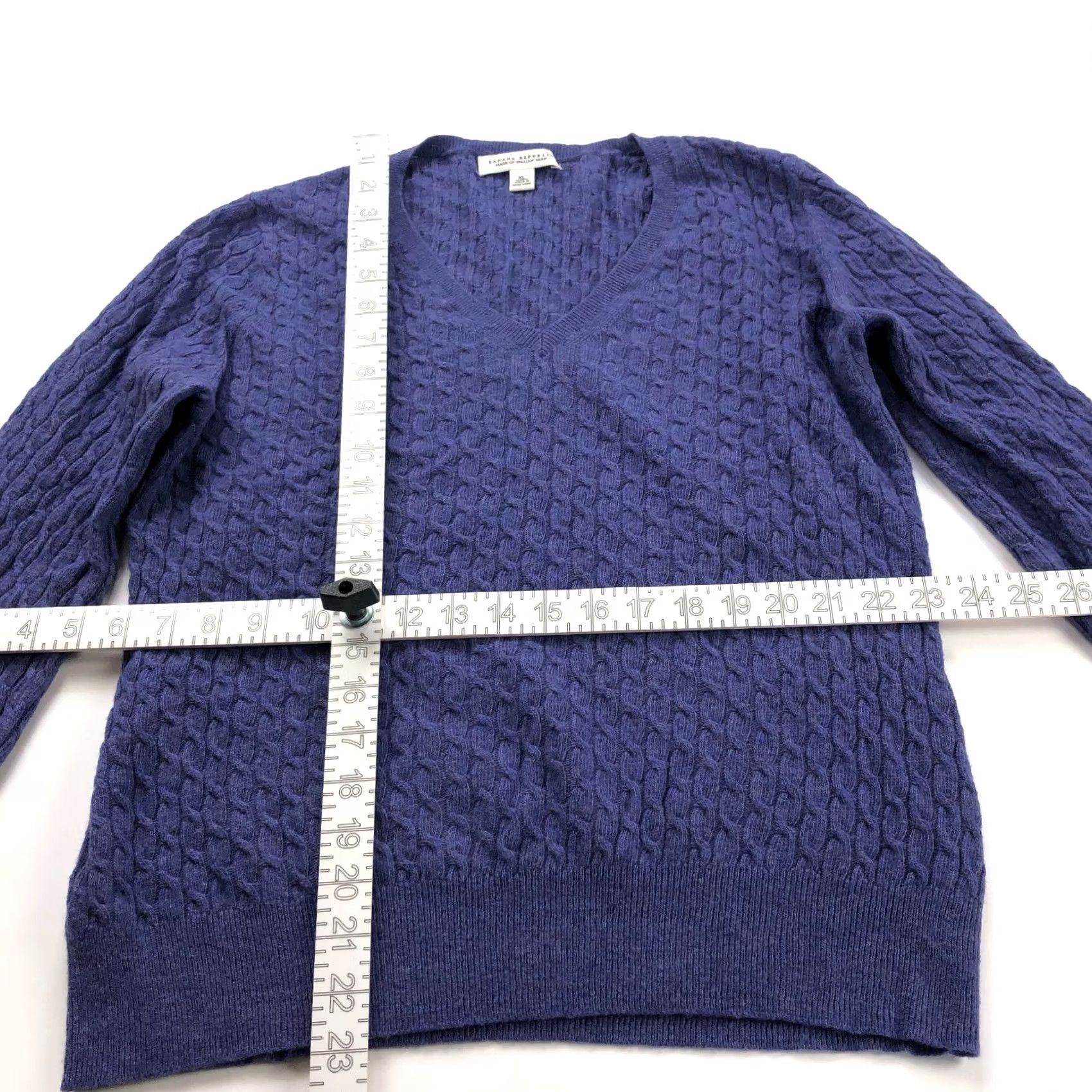 Brooks Brothers Banana Republic XL Wool Cashmere Knit Pullover Sweater Purple Size L / US 10 / IT 46 - 2 Thumbnail