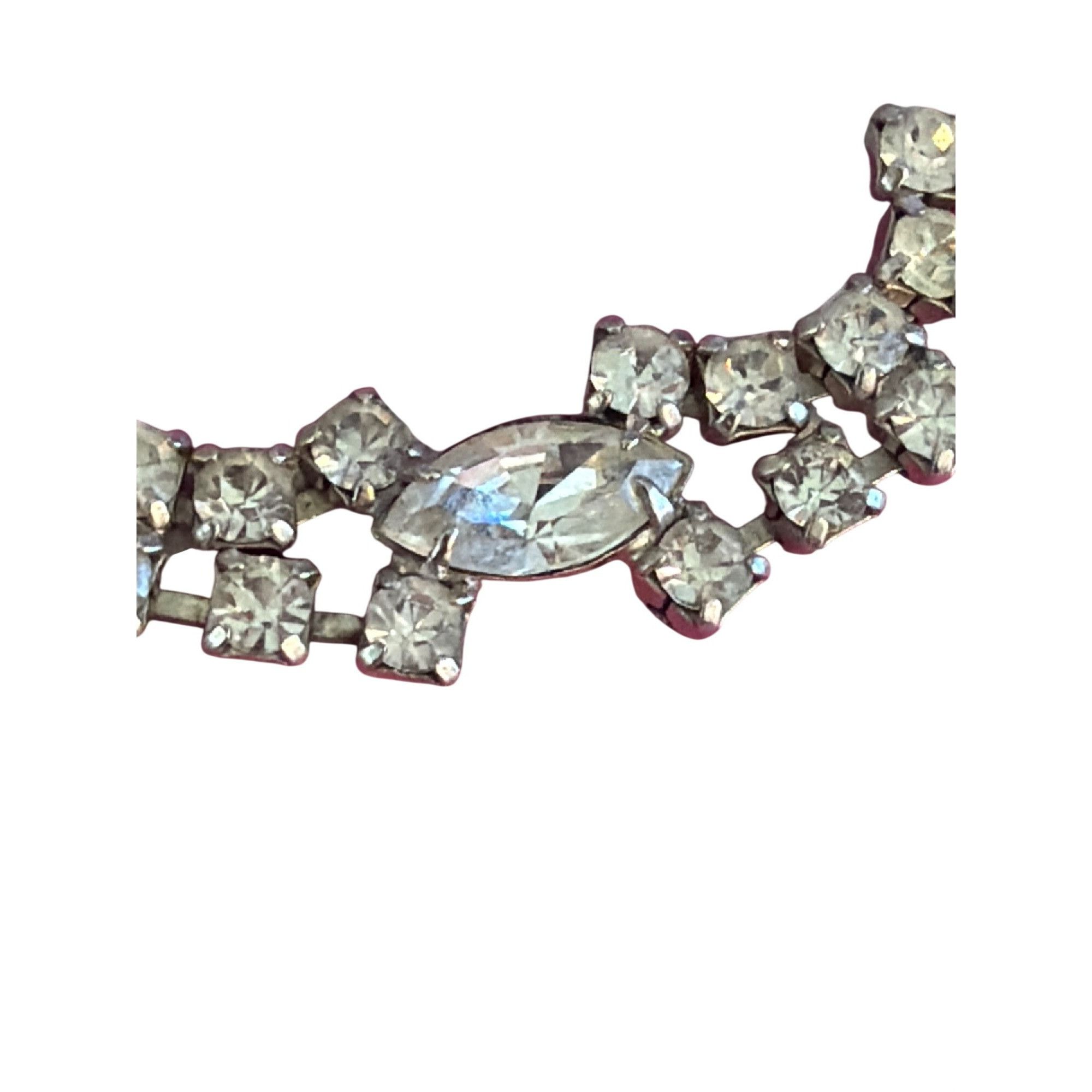 Other Vtg Silver Tone Crystal Rhinestone Tennis Bracelet Bridgerto Size ONE SIZE - 2 Thumbnail