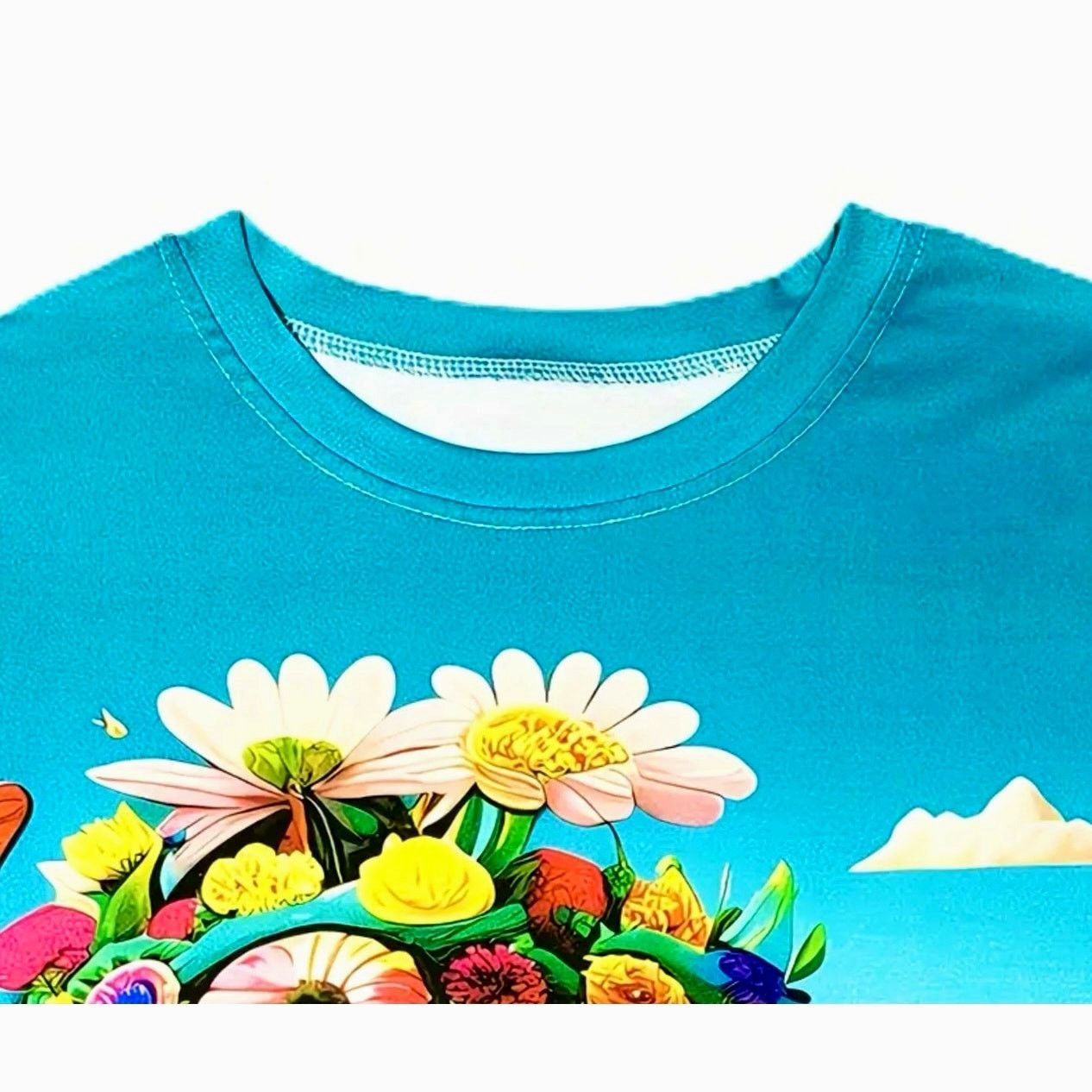 Other Vibrant Casual Short Sleeve 70s Bug/ Flowers T Shirt XL (12) Size XL / US 12-14 / IT 48-50 - 6 Thumbnail