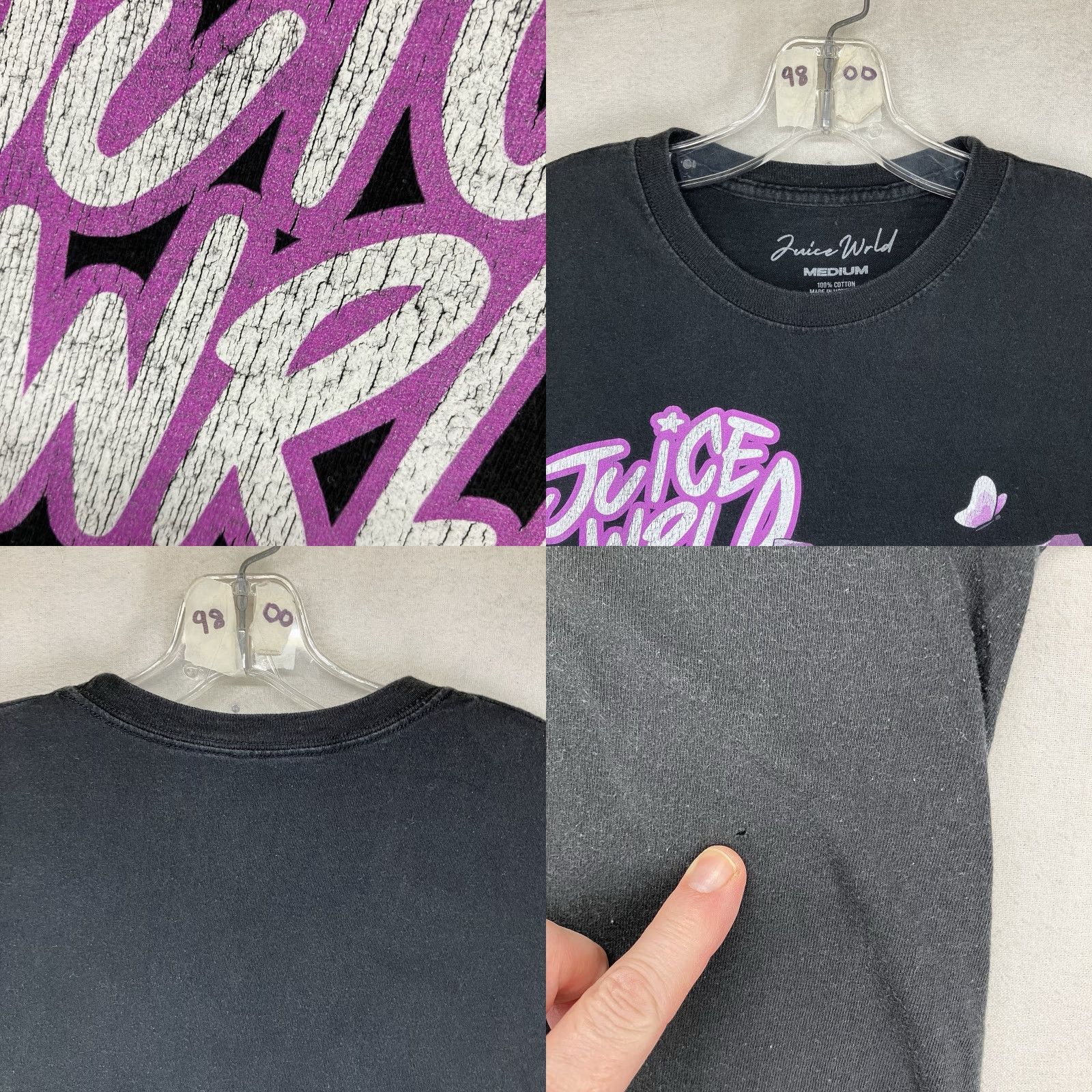 Vintage Juice Wrld Manga Anime Dirt Bike Graphic Print Faded Black T-Shirt Men Medium Size US M / EU 48-50 / 2 - 9 Thumbnail