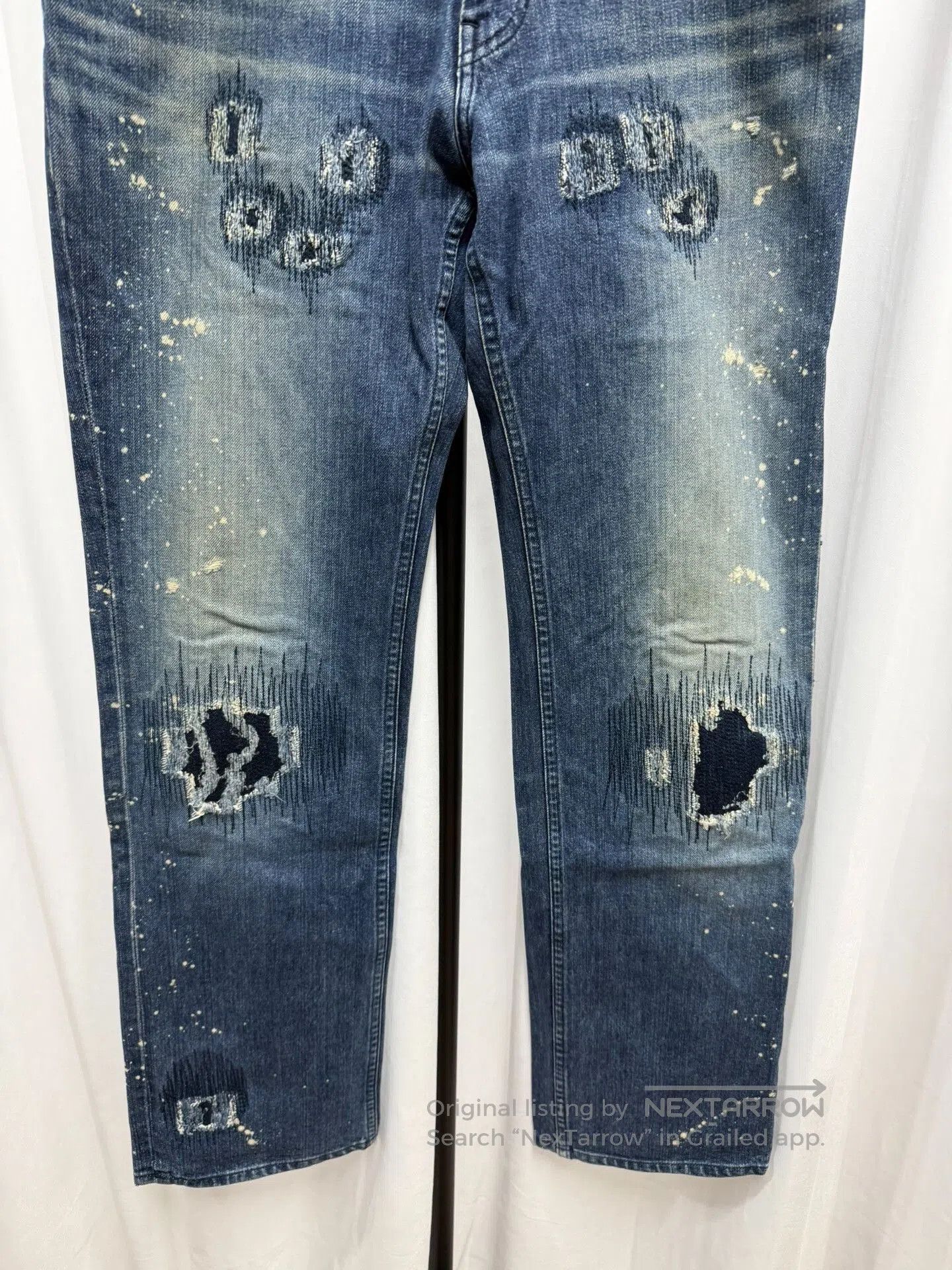 Number (N)ine Number (N)ine Bullet Hole Distressed Blue Jeans. Size US 30 / EU 46 - 3 Thumbnail