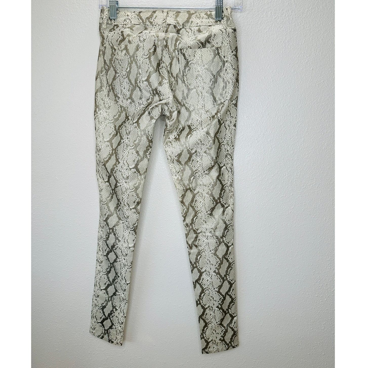 Other Caribbean Queen Cream Silver Snake Print Zip Skinny Jegging Size 27" / US 4 / IT 40 - 7 Thumbnail