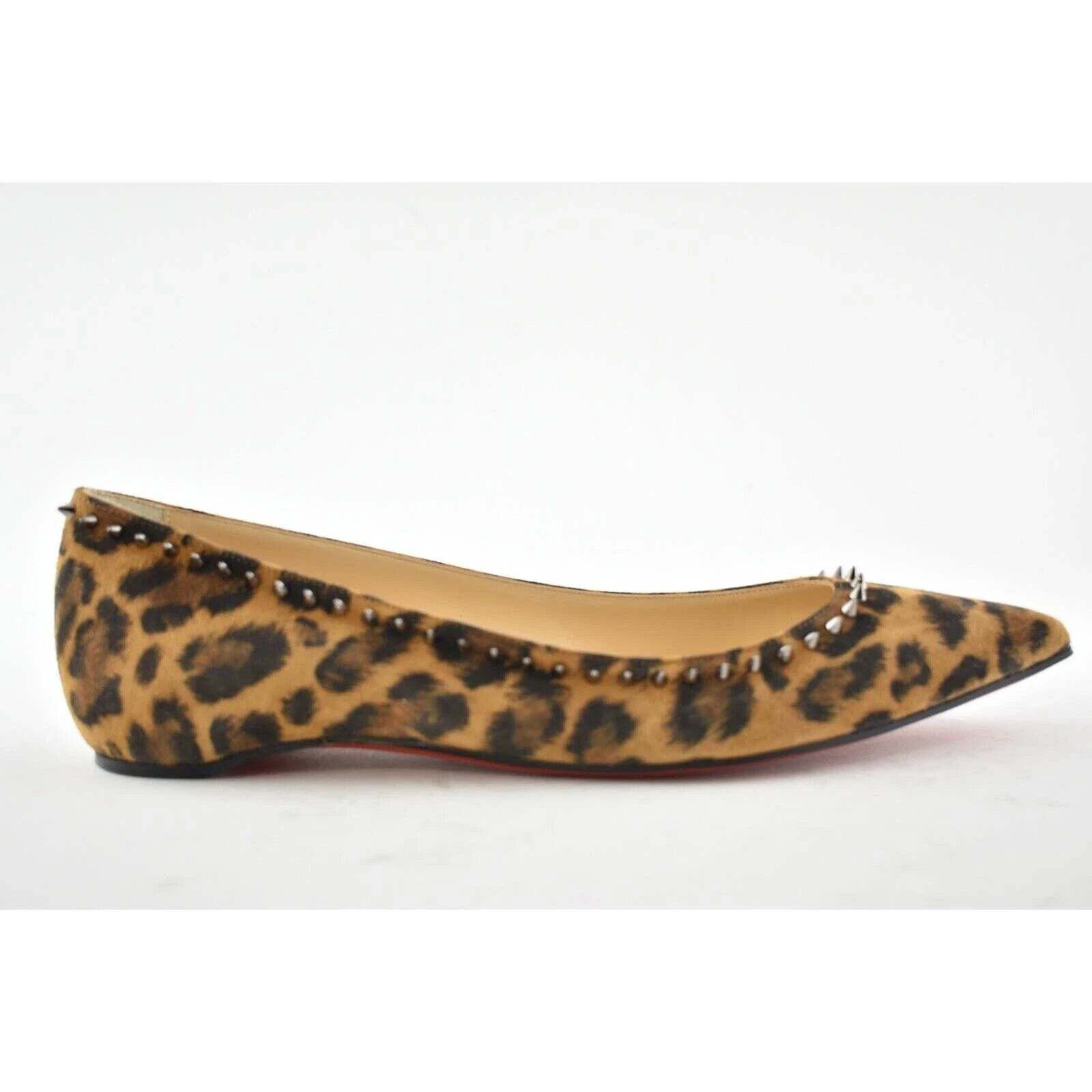 Christian Louboutin Christian Louboutin Anjalina Flat Leopard Black Brown Spike Size US 8 / IT 38 - 2 Thumbnail