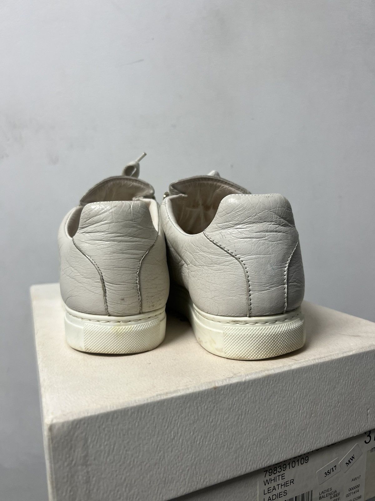 Balenciaga Balenciaga Arena Low Top Sneaker White Leather Size US 7.5 / EU 40-41 - 10 Thumbnail