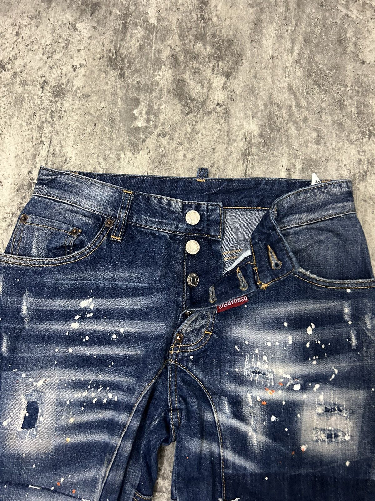 Designer × Dsquared2 Ds Quared 2 Paint Acid Wash Distressed Jeans Size US 29 - 15 Thumbnail