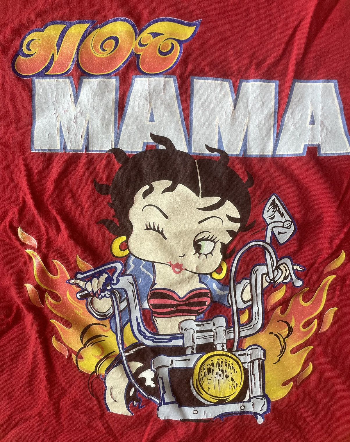 Tシャツ・カットソー ULKIN CANVAS Betty Boop Red Hot Mama Short Sleeve T-Shirt Bu Betty Boop In Red Hot Mamma Women's T-Shirt | Betty Boop Shop
