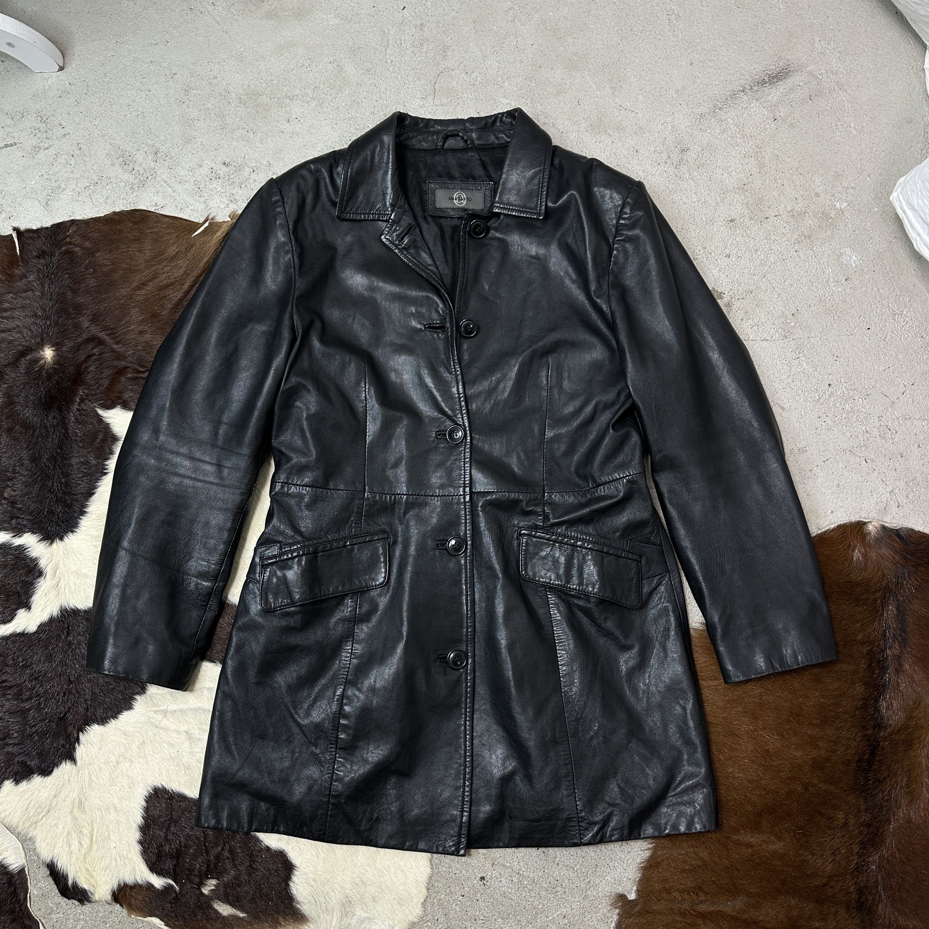 Vintage Vintage Leather Grunge Biker Buttoned Matrix Coat 90s Size M / US 6-8 / IT 42-44 - 5 Thumbnail