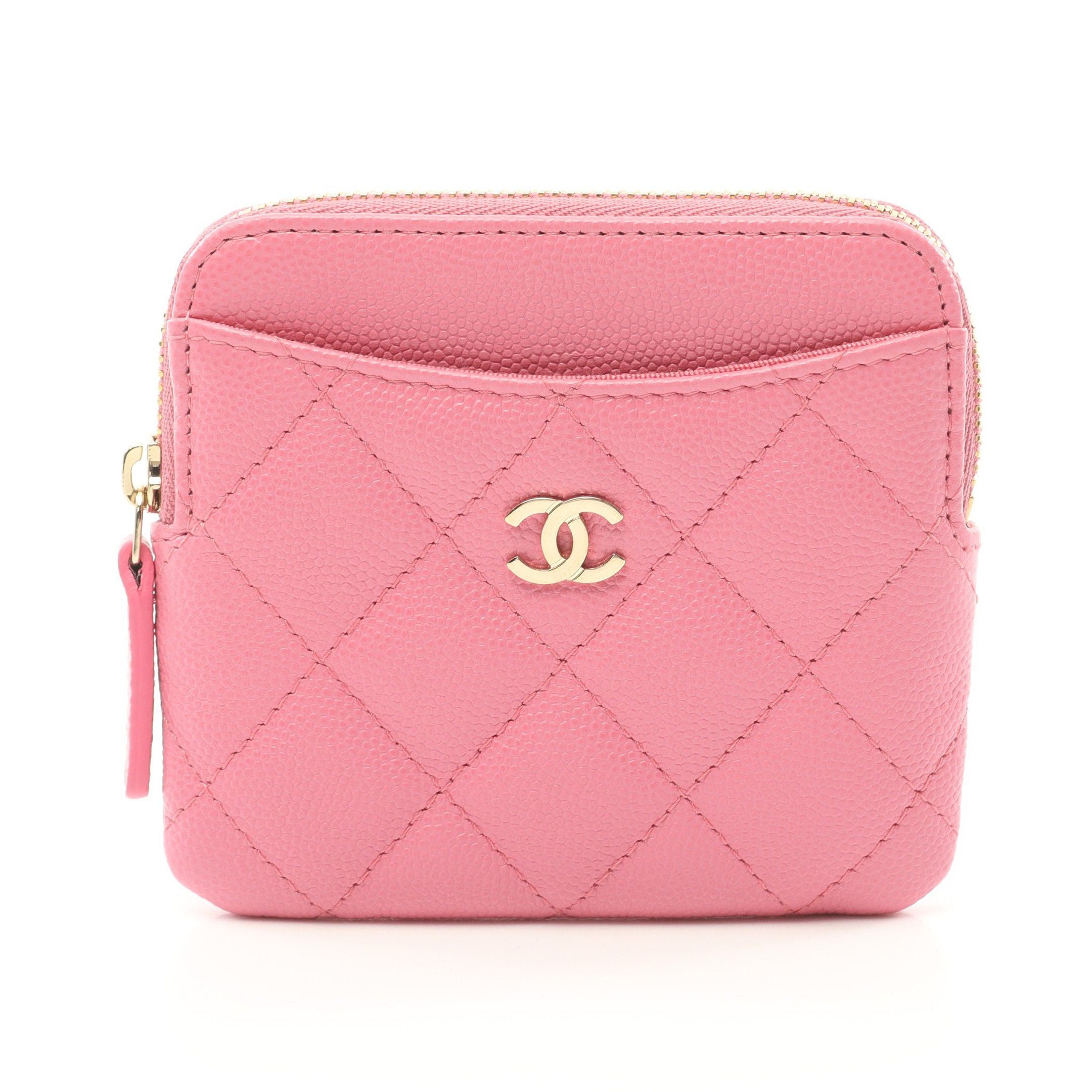 Chanel Chanel Matelasse Card Case Coin Purse Caviar Skin Pink Gold Hardware Size ONE SIZE - 1 Thumbnail