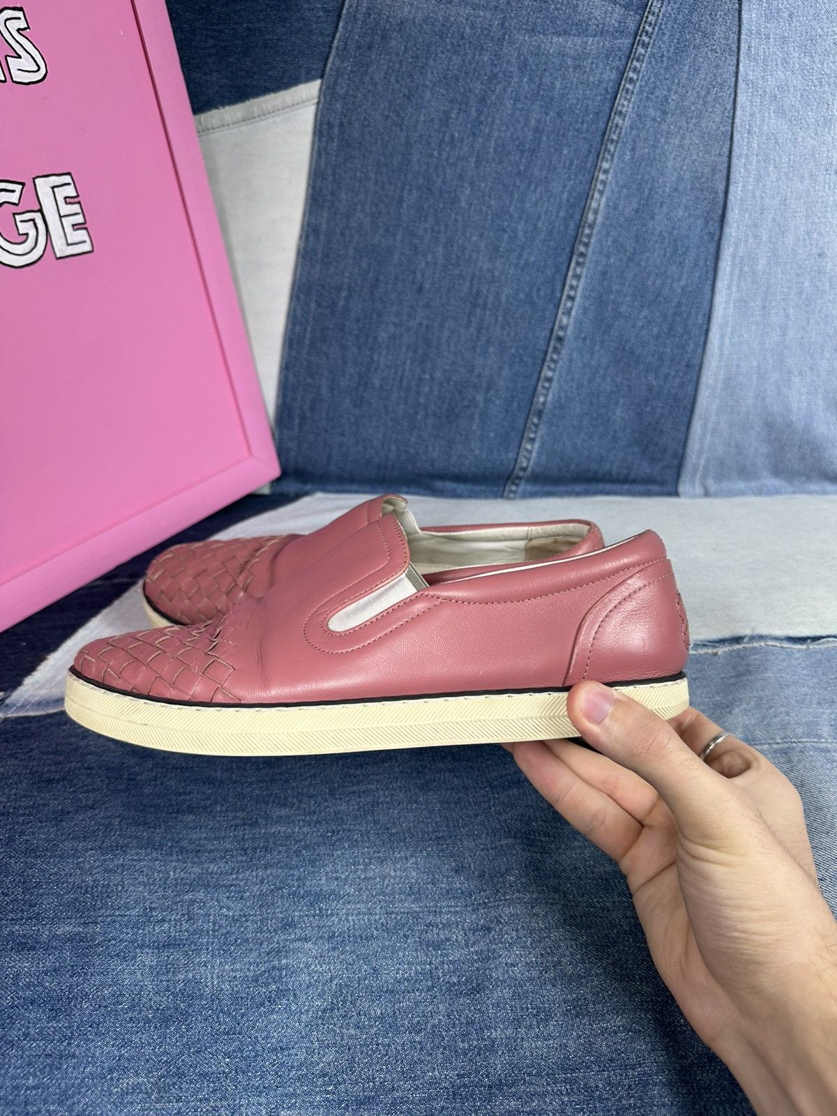Bottega Veneta Bottega Veneta Intrecciato Slip-On Sneakers Pink Size US 8.5 / IT 38.5 - 15 Thumbnail