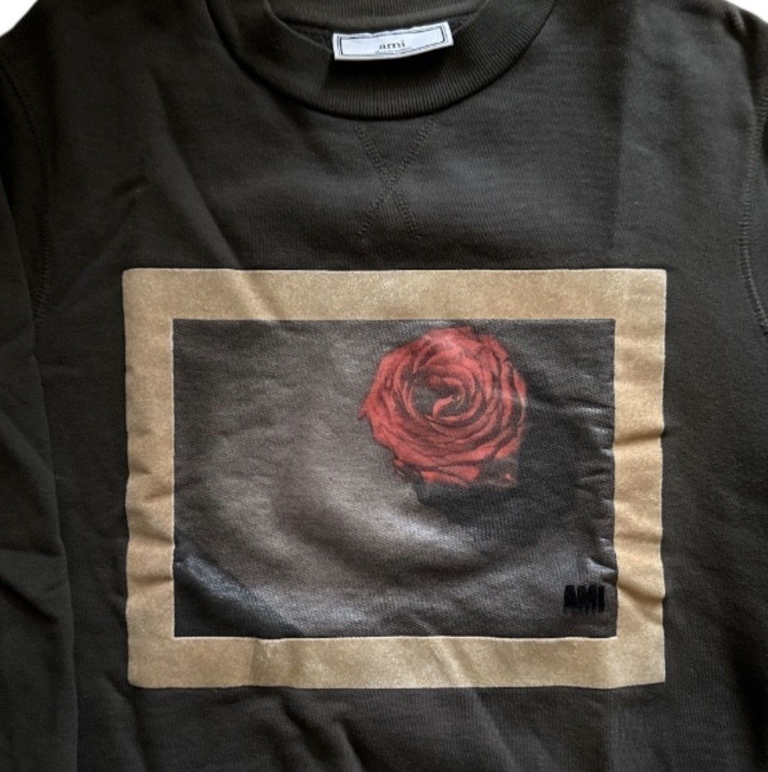 AMI AMI Paris Black Rose Graphic Sweatshirt | Velvet Logo Size US S / EU 44-46 / 1 - 3 Thumbnail