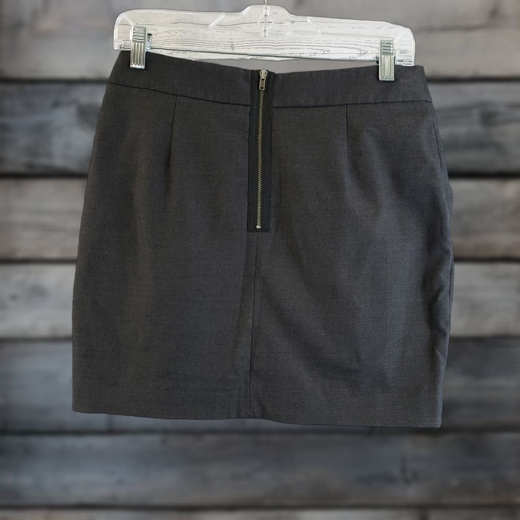 Vintage Talula Tulip Skirt Womens Sz 4 Solid Charcoal Gray Pockets Zipper Exposed Short Vintage: No Size 27" / US 4 / IT 40 - 1 Thumbnail