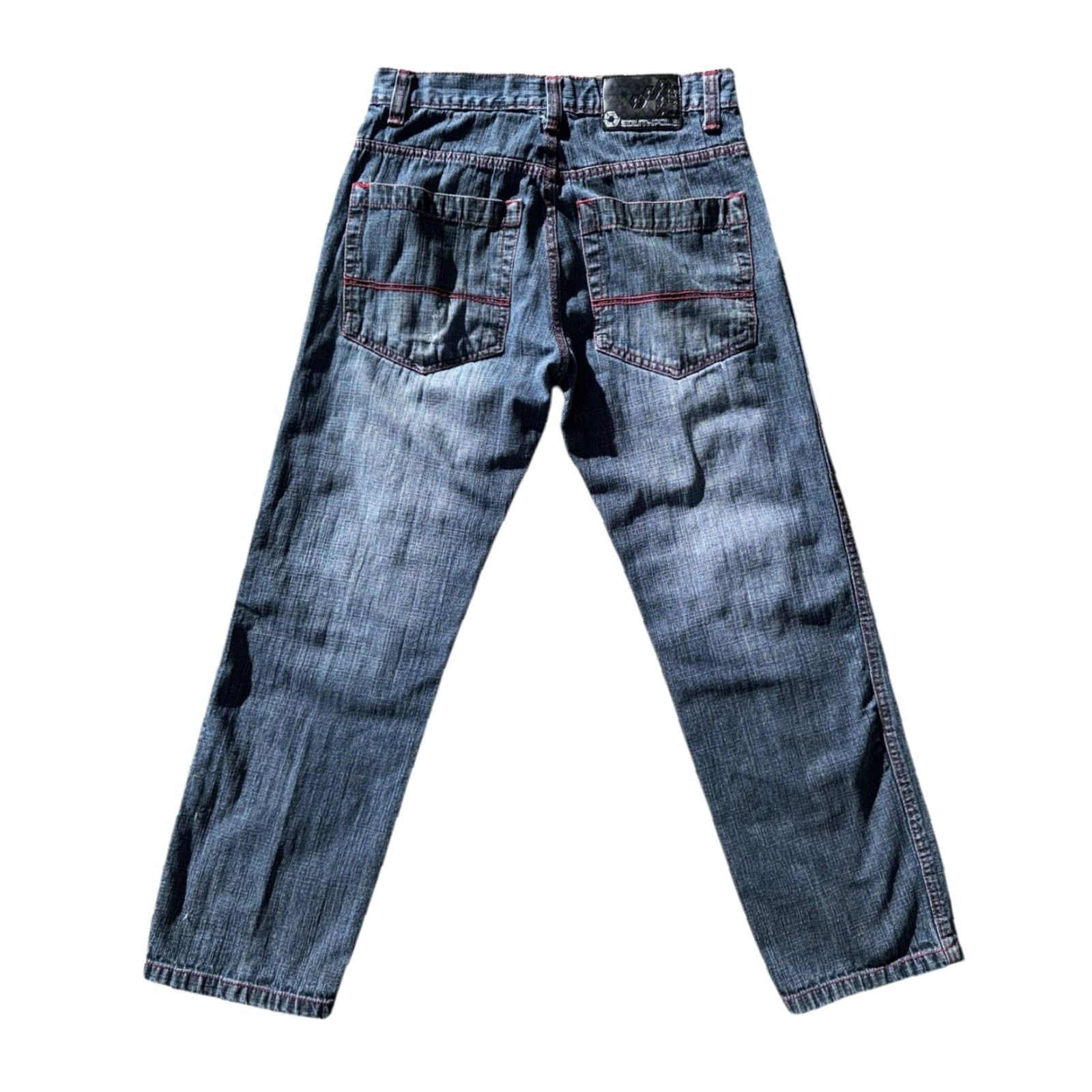 Southpole SouthPole Jeans Skater Grunge Wide-Leg Red Stitching 32x32 Y2K Baggy Streetwear Sz 32 Mens RARE Size US 32 / EU 48 - 2 Thumbnail
