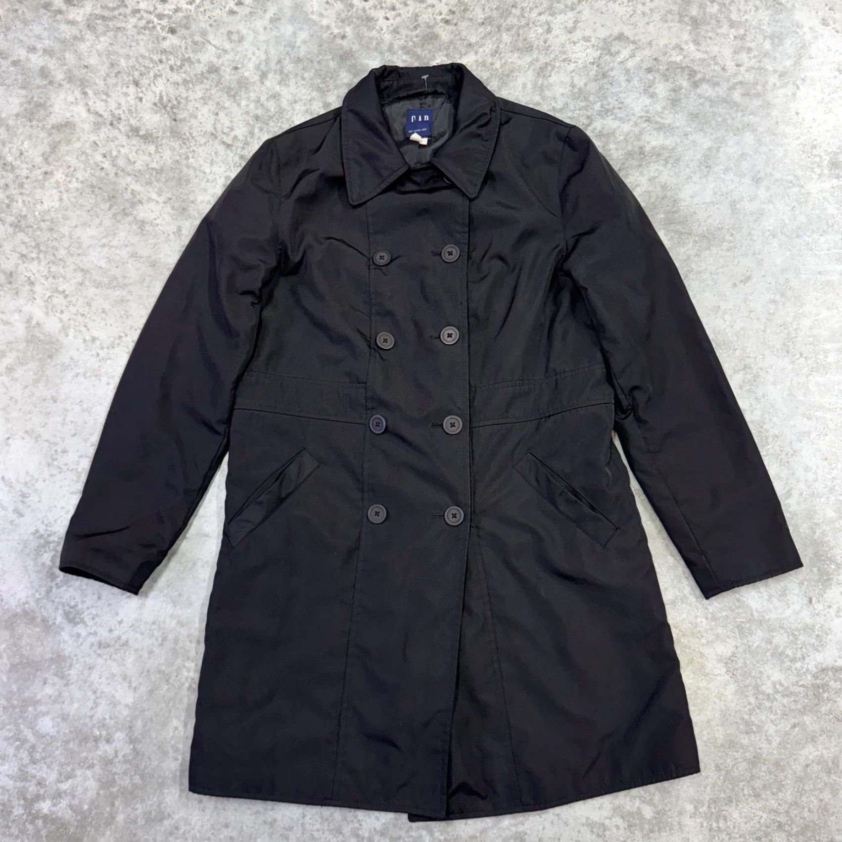 Gap Gap Coat Women S Black Double Breasted Trench Polyester Jacket Size S / US 4 / IT 40 - 2 Thumbnail