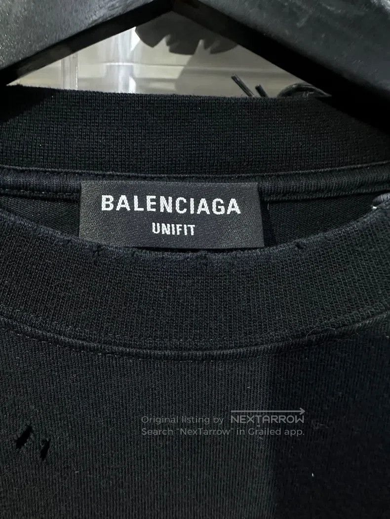 Balenciaga Balenciaga Black Destroyed Double B Scissors Long Sleeve Size US L / EU 52-54 / 3 - 3 Thumbnail