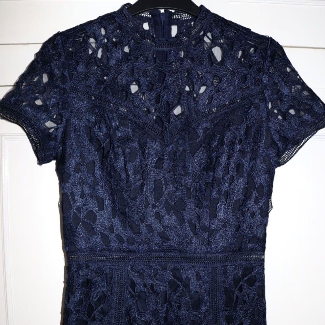 Vintage Chi Chi London Lace Pencil Dress UK8 Navy Women’s Short Sleeve Party Bnwt Gemma Lace Pencil Dress Navy Women’s Short Sleeve Party Bnwt Size 30" / US 8 / IT 44 - 3 Thumbnail