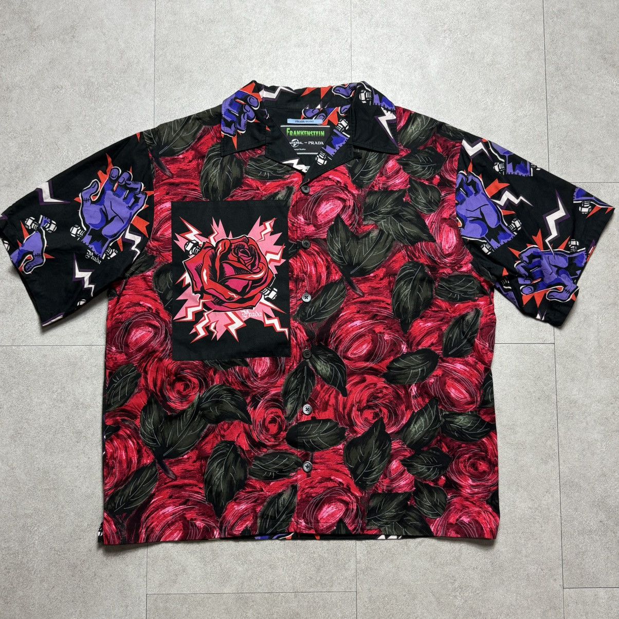 Prada × Universal Studios Prada Frankenstein Rose Poplin Shirt Size US M / EU 48-50 / 2 - 1 Thumbnail