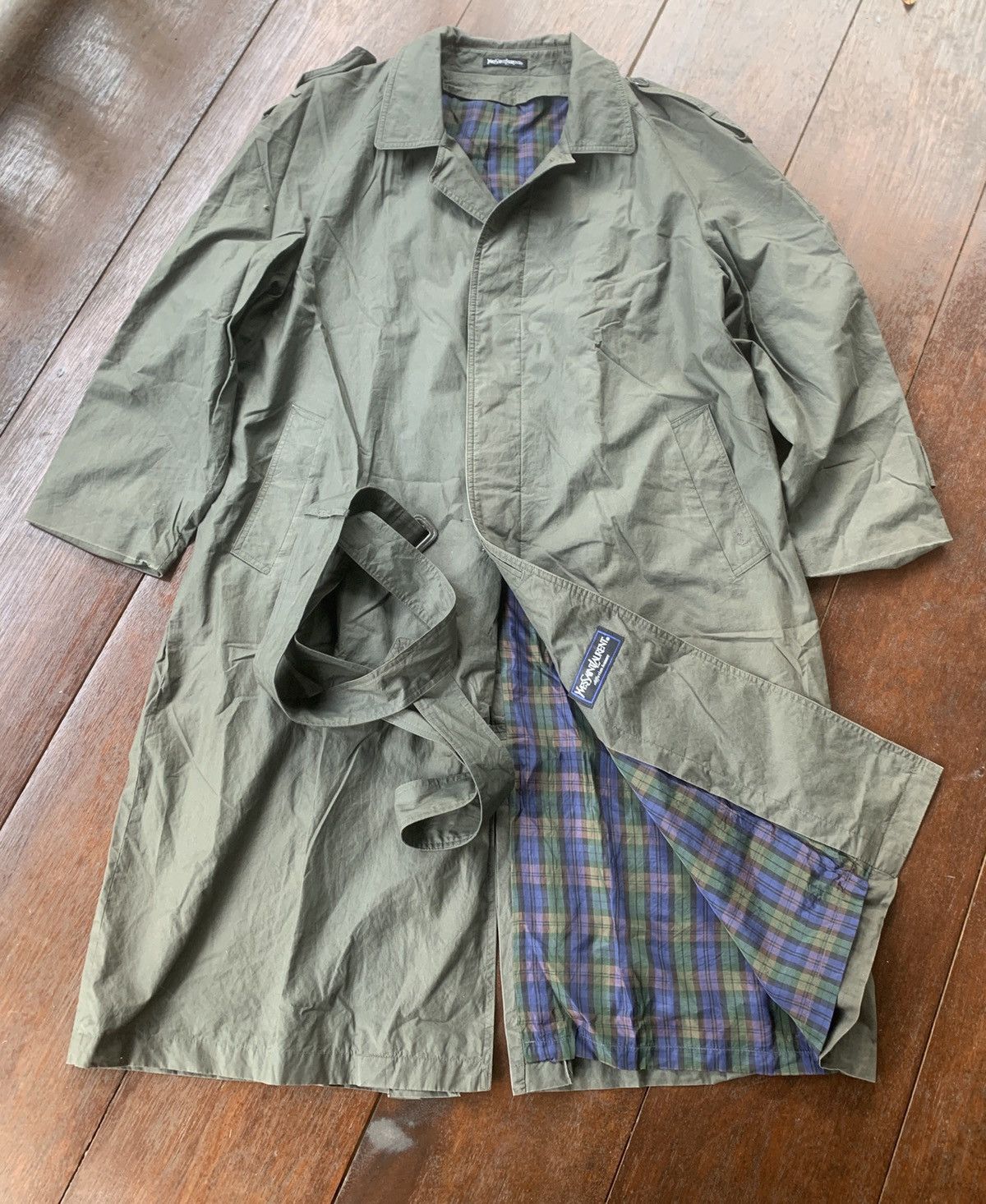 Vintage × Yves Saint Laurent Vintage Yves Saint Laurent trench coat long jacket Size US XL / EU 56 / 4 - 1 Thumbnail