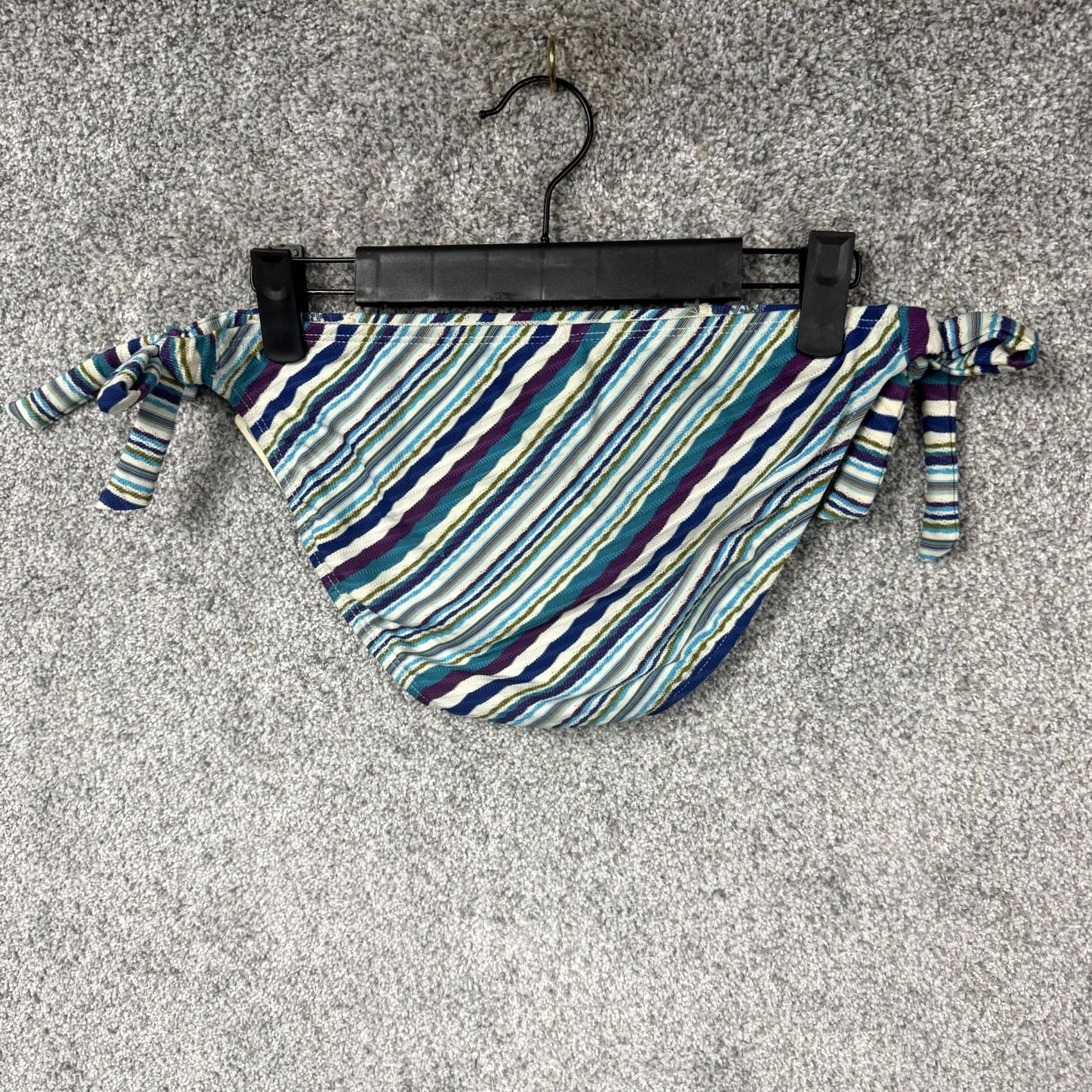 Lucky Brand Lucky Brand Bikini Bottom M Multicolor Striped Crochet Side Tie Lined Stretch Adjustable Lace Boho Swimwear NWT Women Beach Tropical Pattern Size 32" / US 10 / IT 46 - 7 Thumbnail