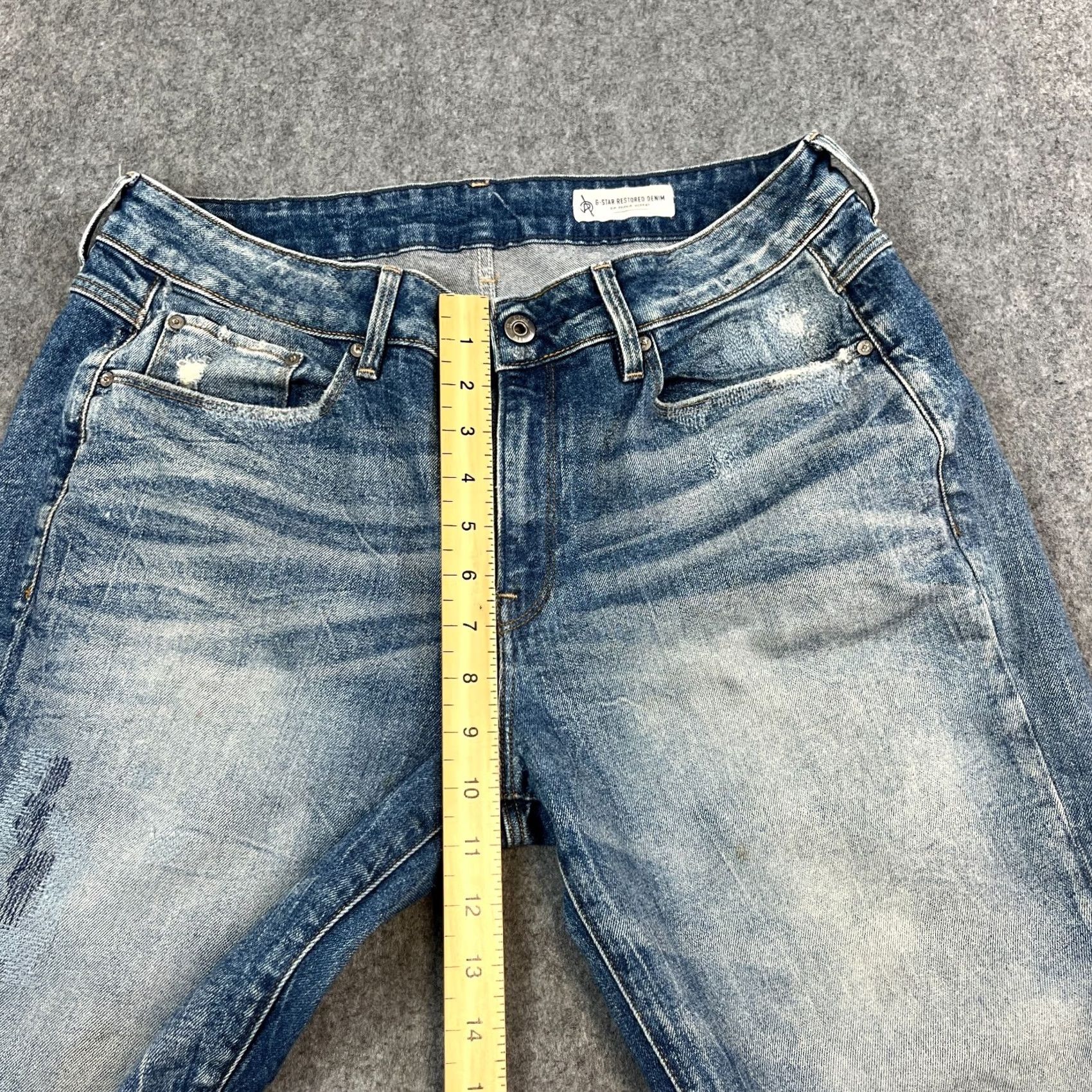 G-Star G-Star Womens Jeans Boyfriend 31 32 Mid Wash Blue Whiskers Midge 5-Pocket Denim Regular Zip Closure Rise High 11 in Inside Leg 28 in 34 in Waist Size 34" / US 12 / IT 48 - 5 Thumbnail