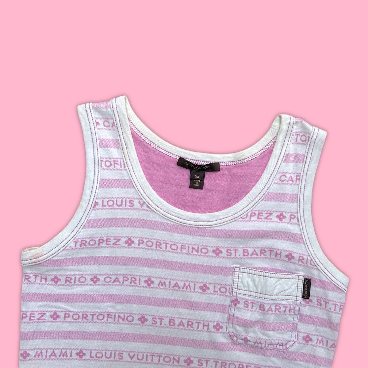 image of Pink Louis Vuitton Cruise Tank Top, Women's (Size XS)