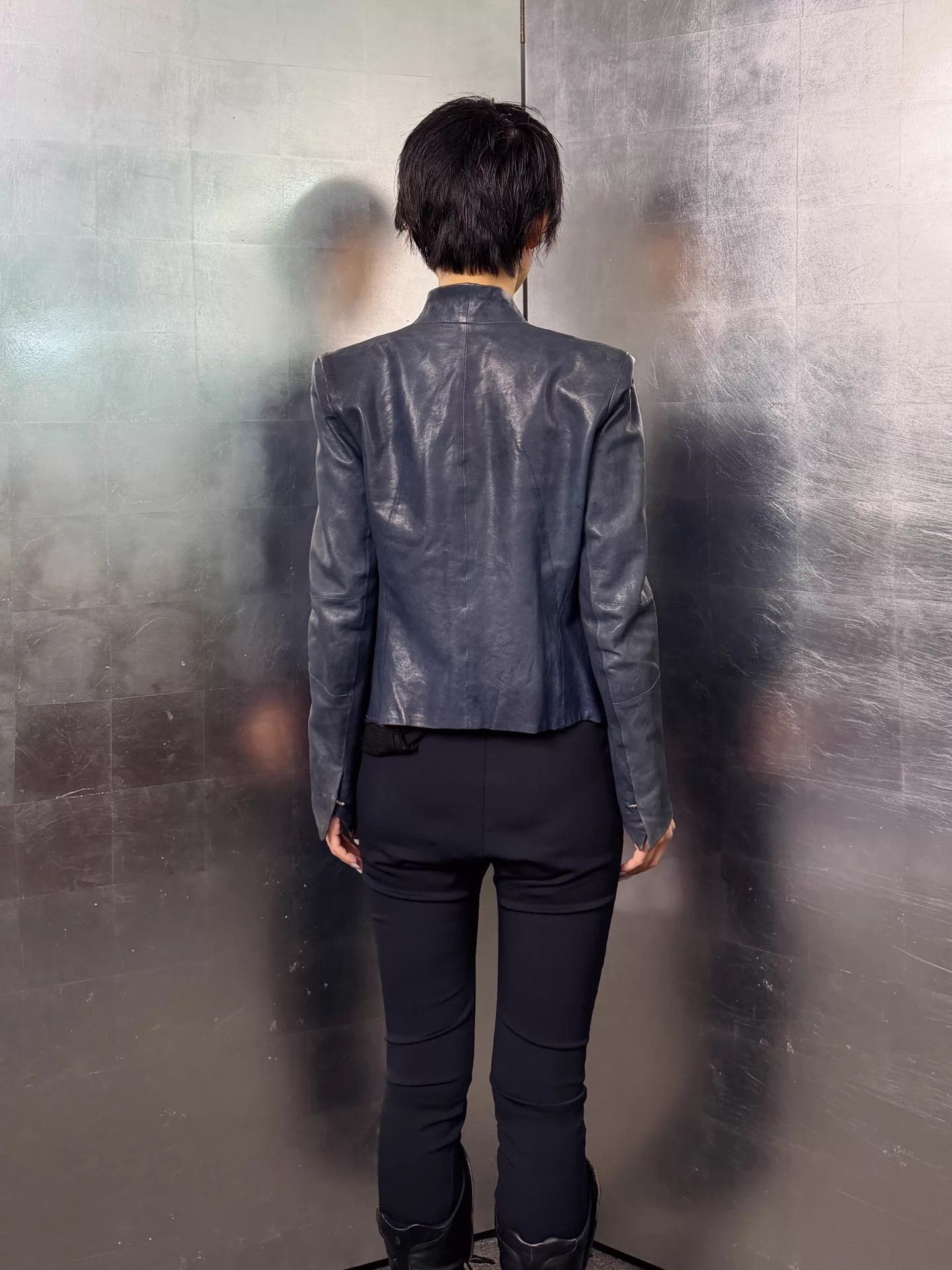 Helmut Lang Helmut Lang Graphite Blue Industrial Leather Jacket S Size S / US 4 / IT 40 - 8 Thumbnail
