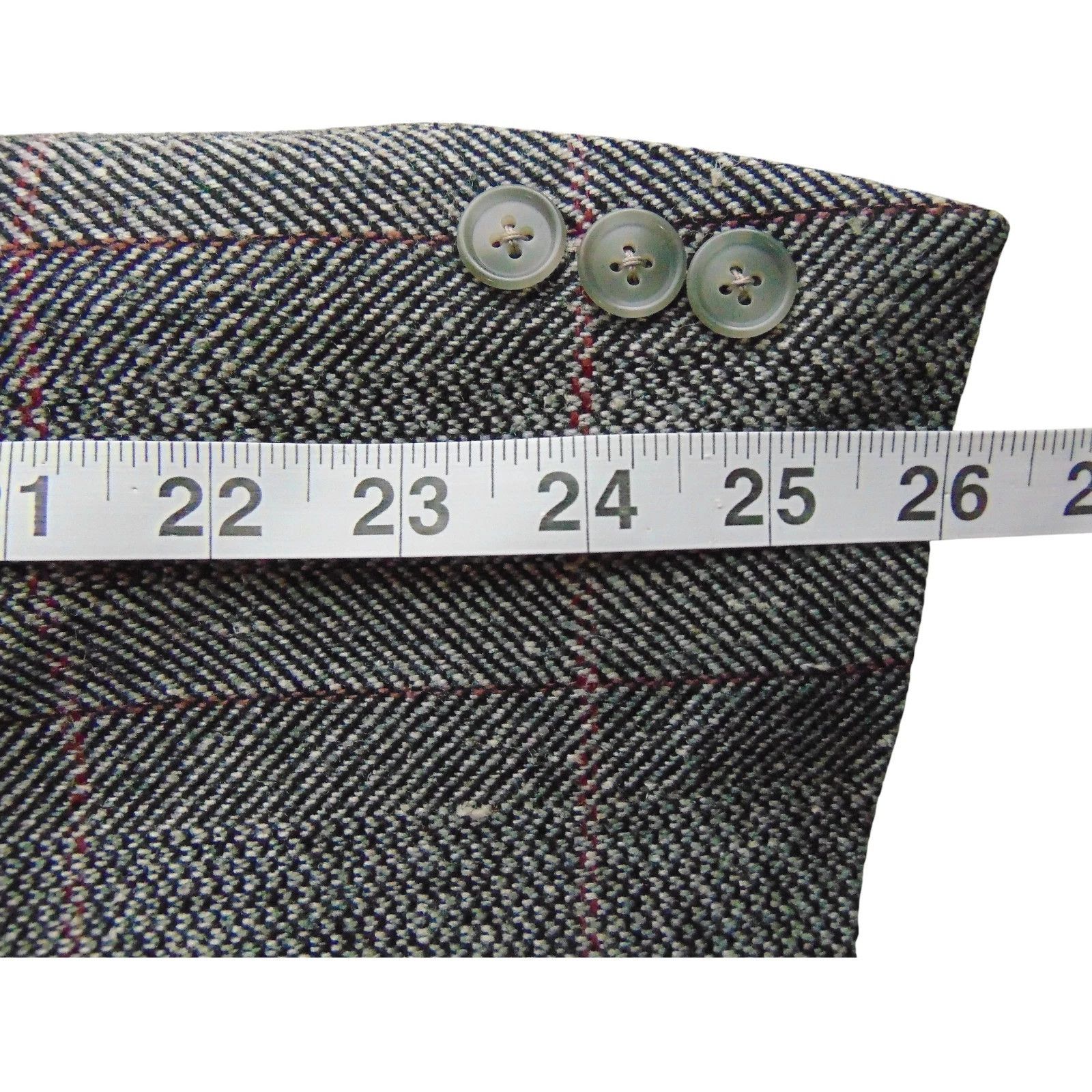 Burberry Burberrys Vintage Tweed Windowpane Blazer 42 Gray Size 42R - 19 Thumbnail