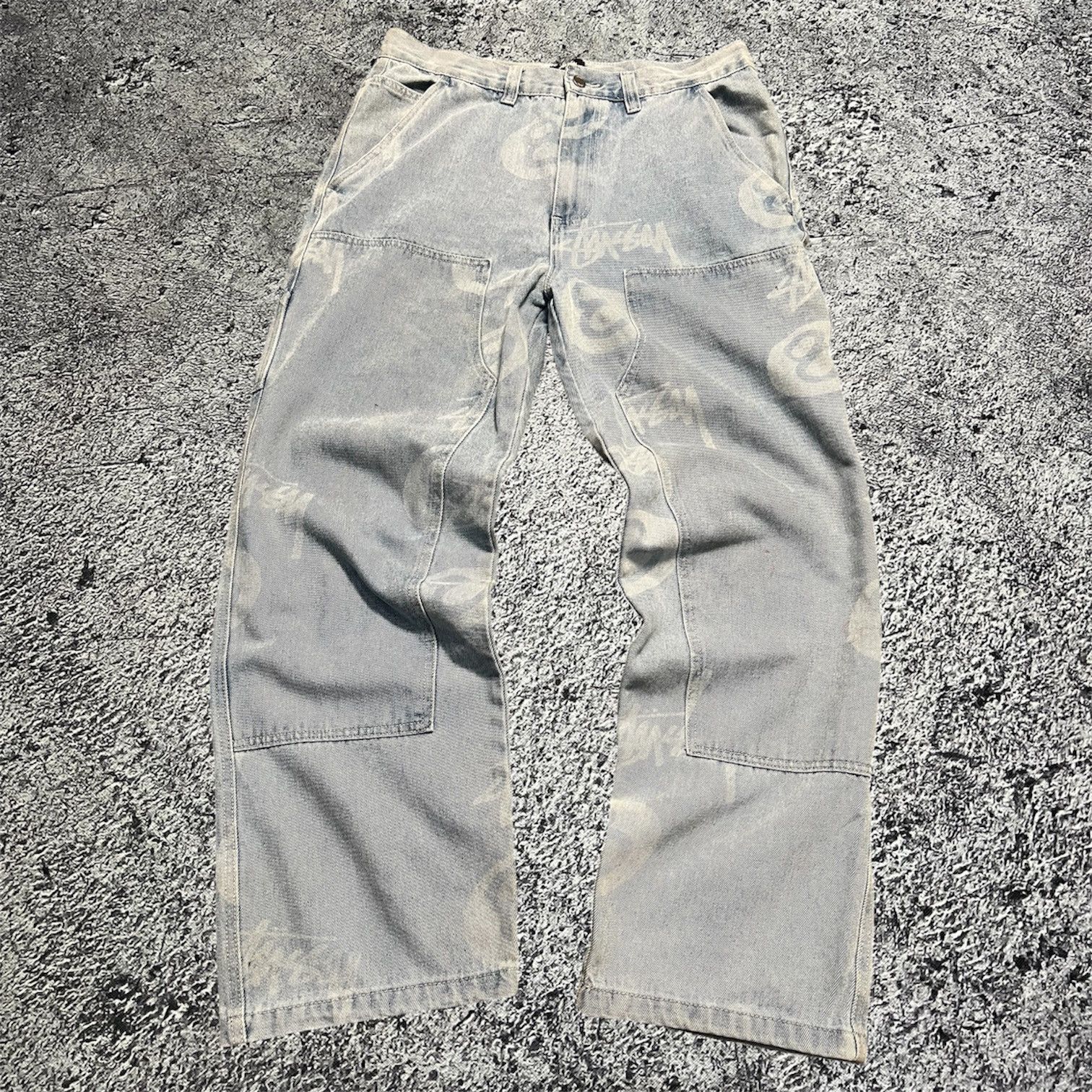 Dior × Stussy Dior x Shawn Stussy green denim jeans 31 | Grailed