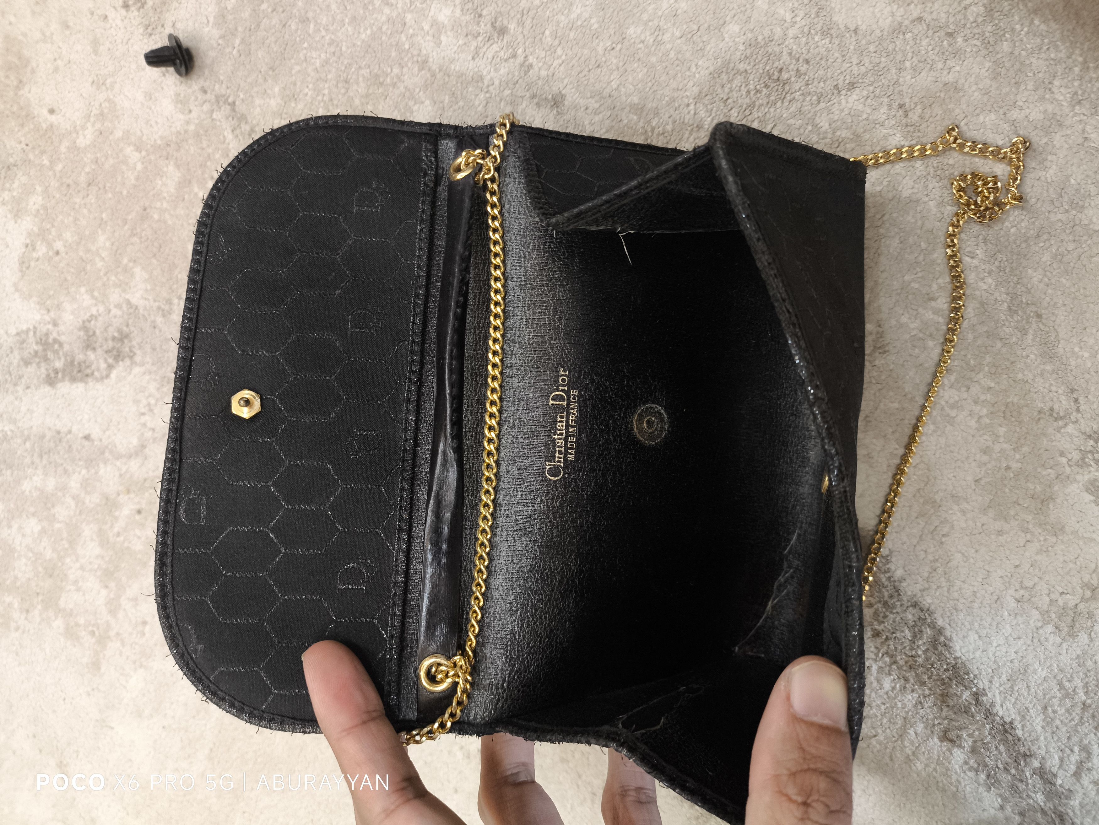 Dior Christian Dior Honeycomb Canvas Chain Shoulder Bag Black Size ONE SIZE - 10 Thumbnail